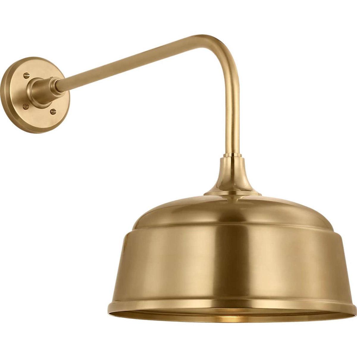 Thomas O'Brien Academy 20" Rex Barn Light in Hand-Rubbed Antique Brass with 12.5" Rockhouse Shade W12.5" x H17" x E26.25"