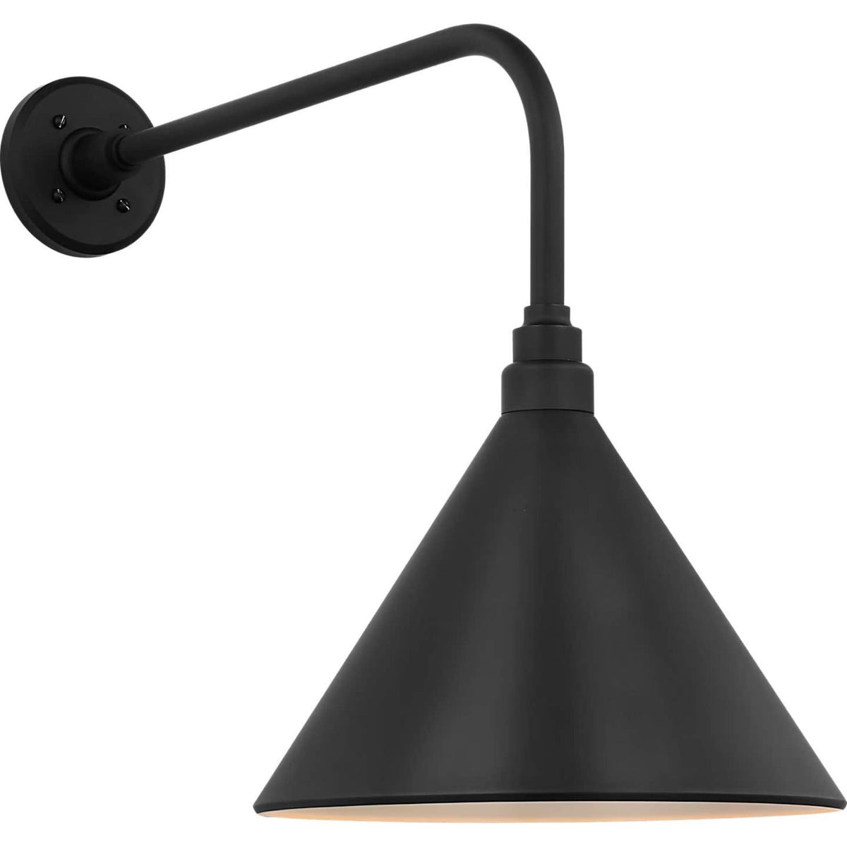 Thomas O'Brien Academy 20" Rex Barn Light in Matte Black with 12.5" Conical Savannah Shade W12.5" x H19.75" x E26.25"