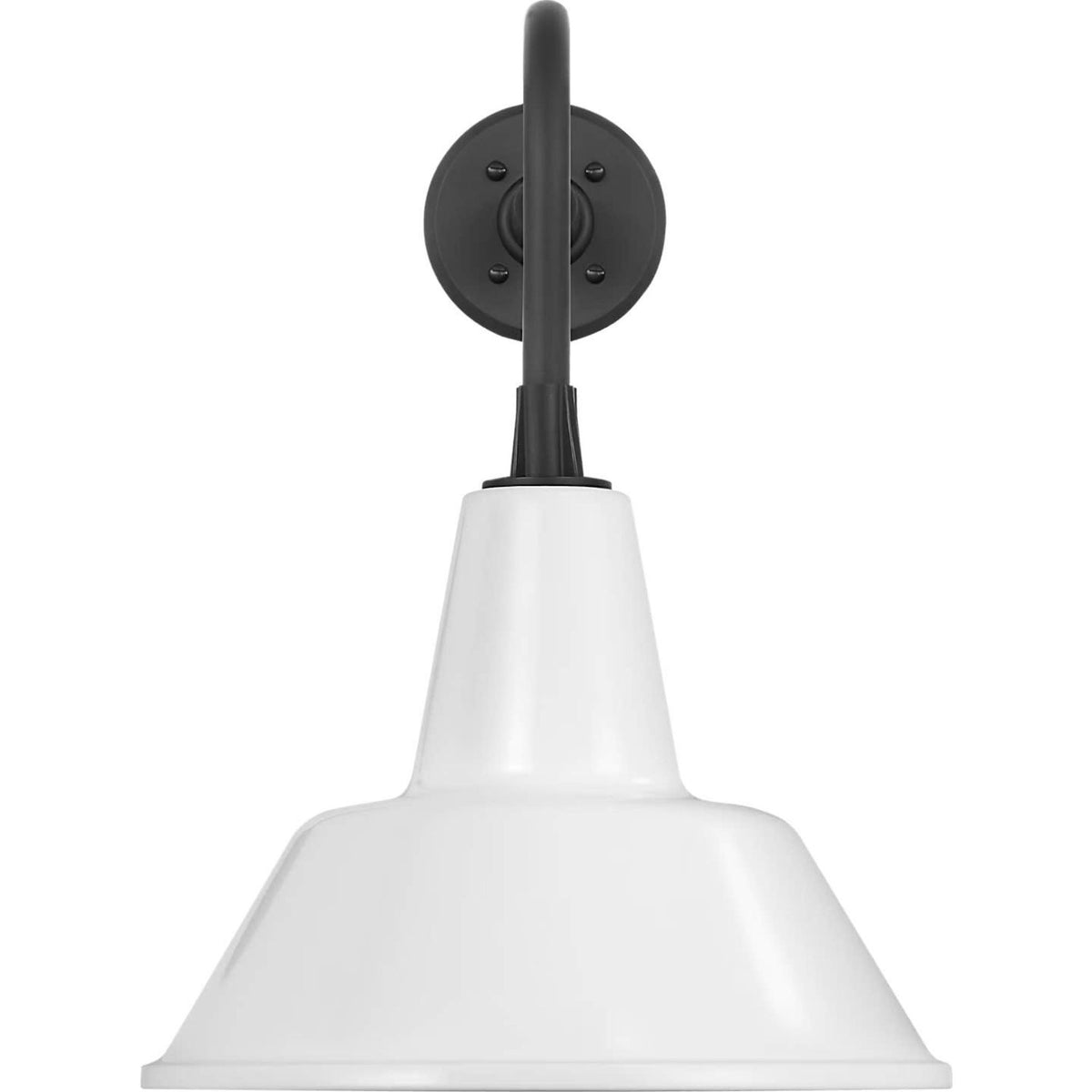 Thomas O'Brien Academy 20" Rex Barn Light in Matte Black with 12.5" White Bowers Shade W12.5" x H19.5" x E26.25"