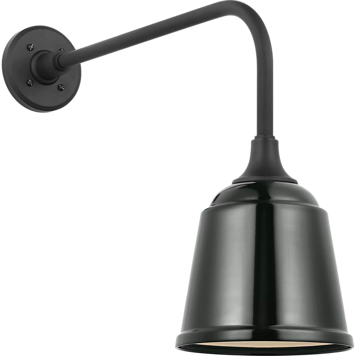 Thomas O'Brien Academy 20" Rex Barn Light in Matte Black with 8" Green Rockhouse Shade W8" x H18.5" x E24"