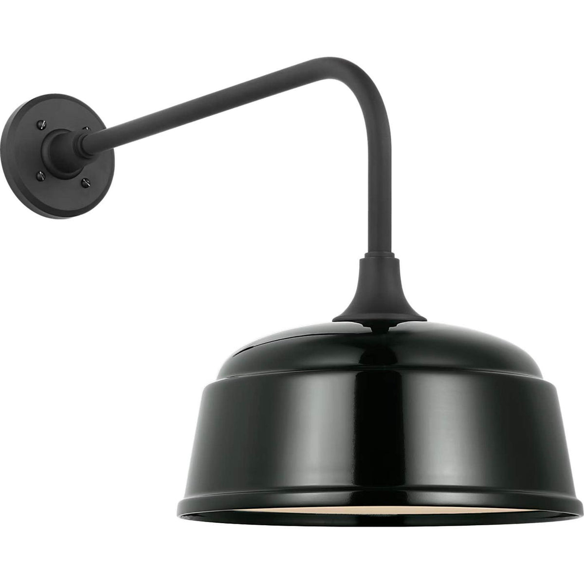 Thomas O'Brien Academy 20" Rex Barn Light in Matte Black with 12.5" Green Rockhouse Shade W12.5" x H17" x E26.25"