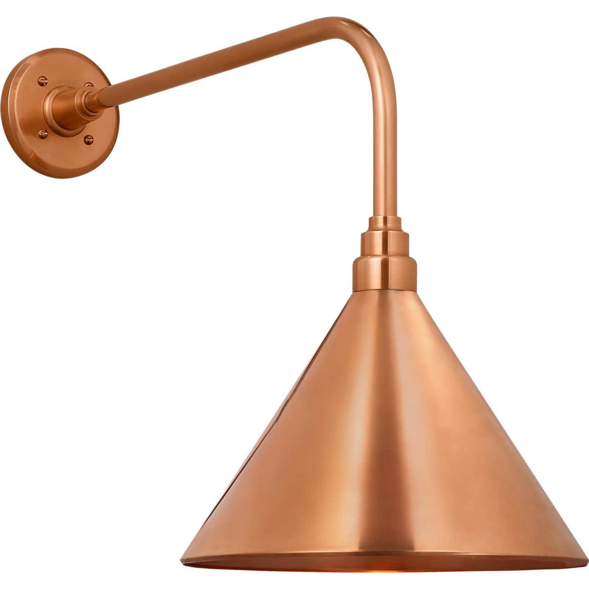 Thomas O'Brien Academy 20" Rex Barn Light in Soft Copper with 12.5" Conical Savannah Shade W12.5" x H19.75" x E26.25"
