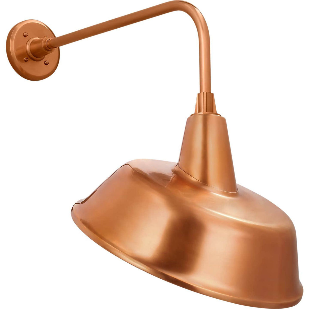 Thomas O'Brien Academy 20" Rex Barn Light in Soft Copper with 16" Tilted Bowers Shade W16" x H23.5" x E25"