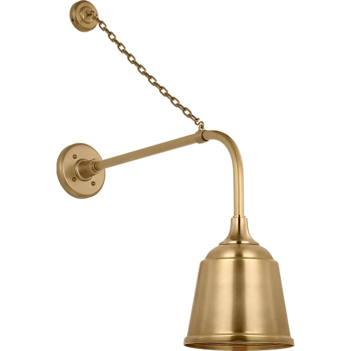 Thomas O'Brien Academy 20" Anchored Rex Barn Light in Hand-Rubbed Antique Brass with 8" Rockhouse Shade W8" x H31.5" x E24"