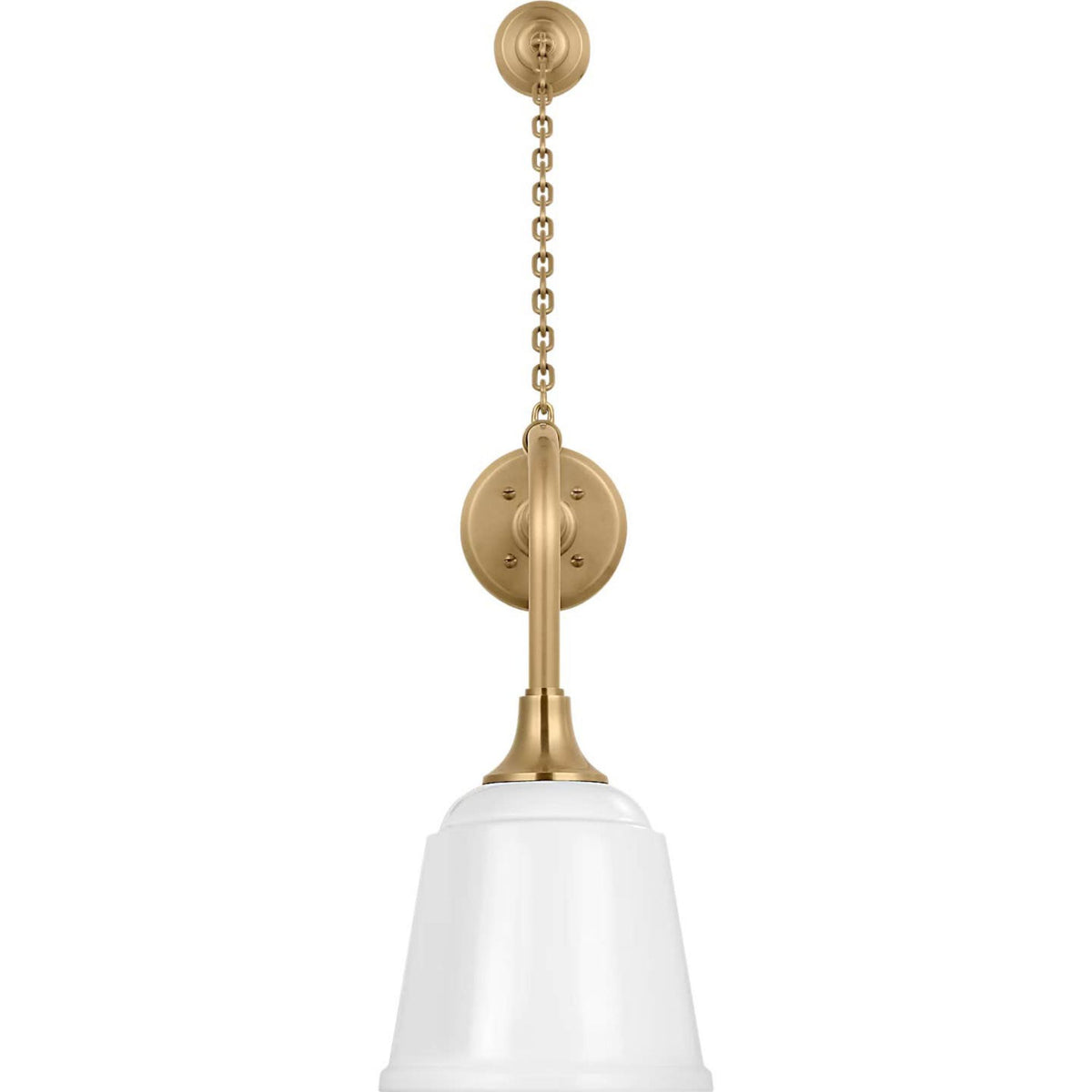 Thomas O'Brien Academy 20" Anchored Rex Barn Light in Hand-Rubbed Antique Brass with 8" White Rockhouse Shade W8" x H31.5" x E24"