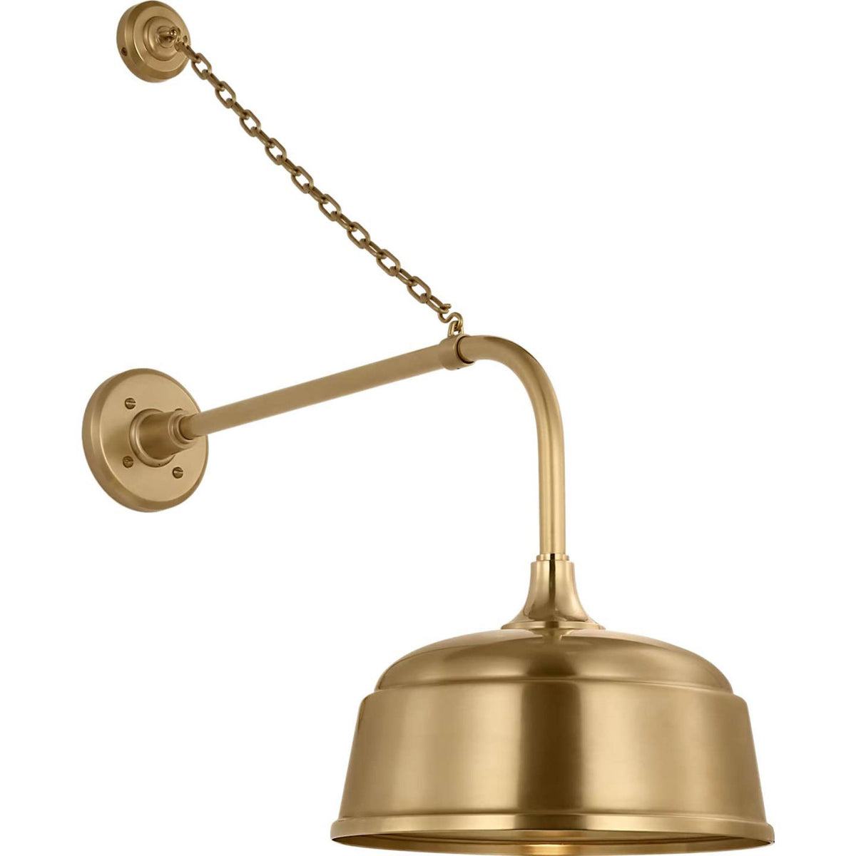 Thomas O'Brien Academy 20" Anchored Rex Barn Light in Hand-Rubbed Antique Brass with 12.5" Rockhouse Shade W12.5" x H30" x E26.25"