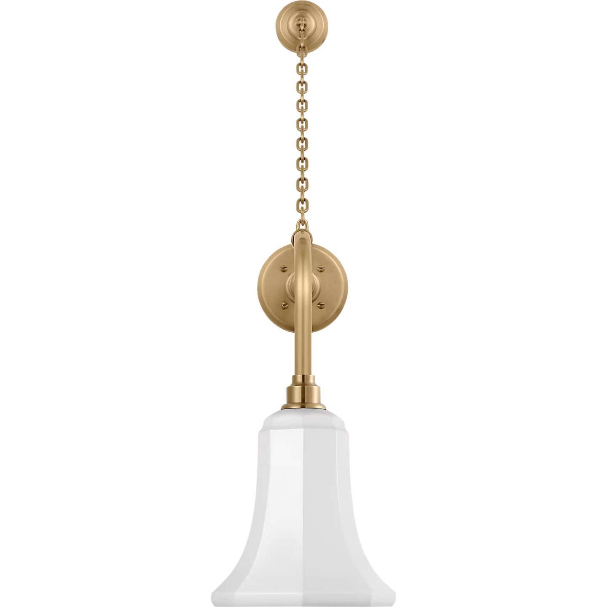 Thomas O'Brien Academy 20" Anchored Rex Barn Light in Hand-Rubbed Antique Brass with 7.5" White Savannah Shade W7.5" x H31.75" x E23.75"