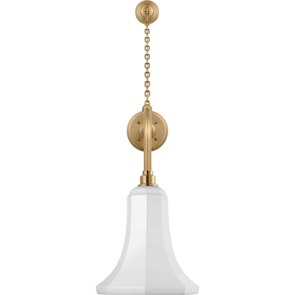 Thomas O'Brien Academy 20" Anchored Rex Barn Light in Hand-Rubbed Antique Brass with 9.25" White Savannah Shade W9.25" x H33.75" x E24.5"
