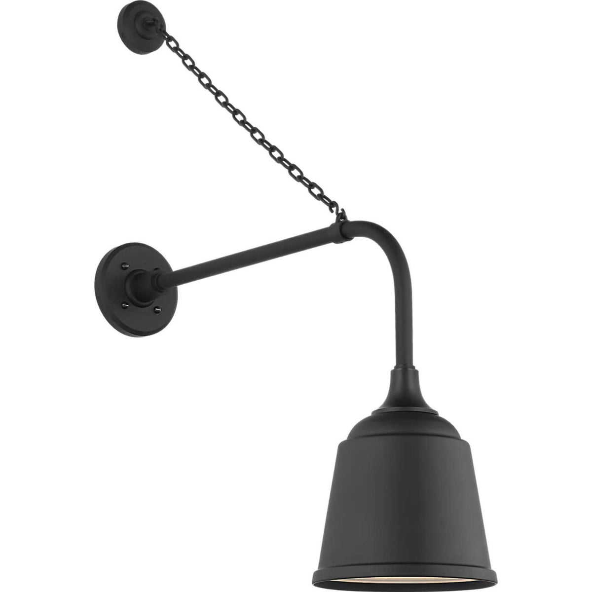 Thomas O'Brien Academy 20" Anchored Rex Barn Light in Matte Black with 8" Rockhouse Shade W8" x H31.5" x E24"
