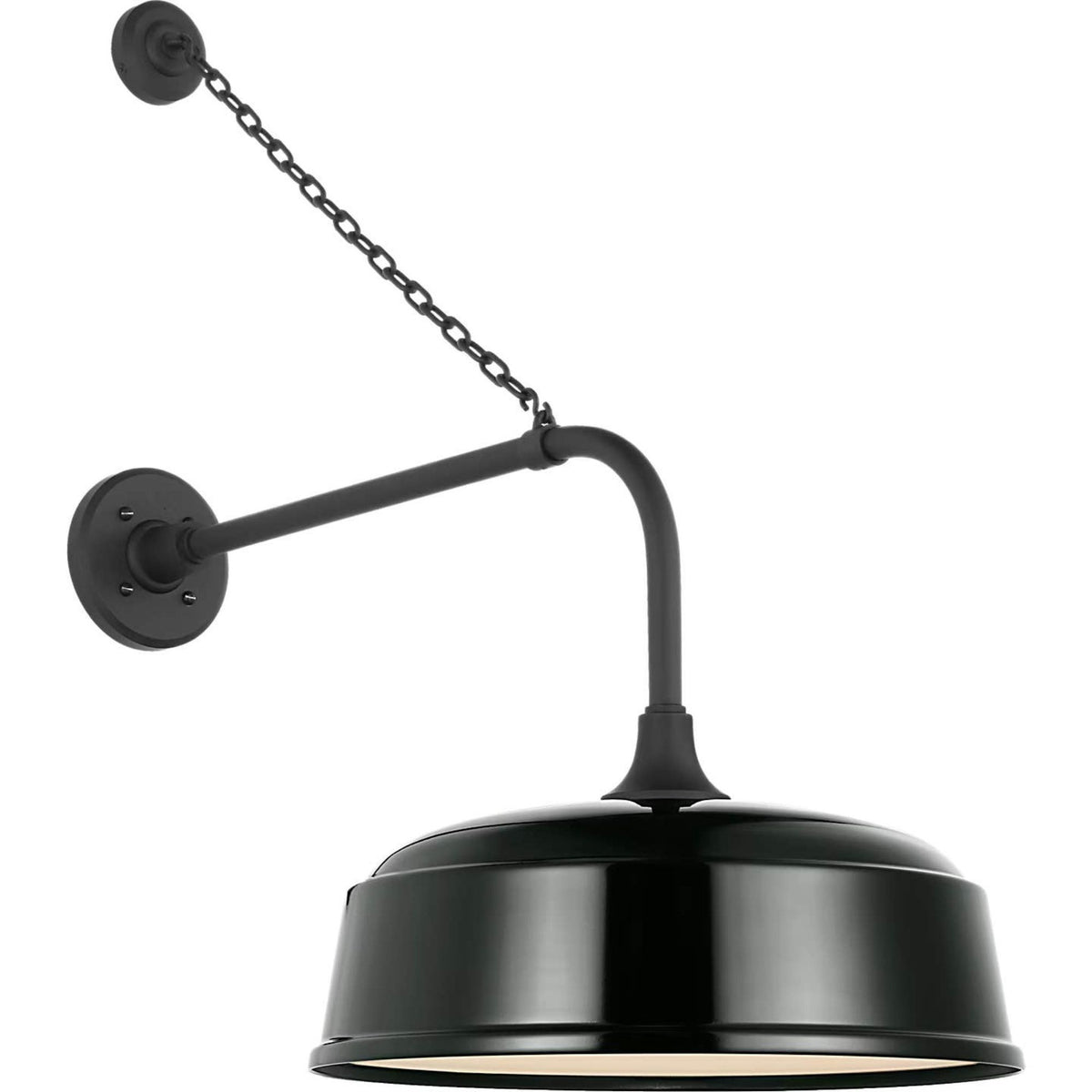Thomas O'Brien Academy 20" Anchored Rex Barn Light in Matte Black with 16" Green Rockhouse Shade W16" x H30" x E28"