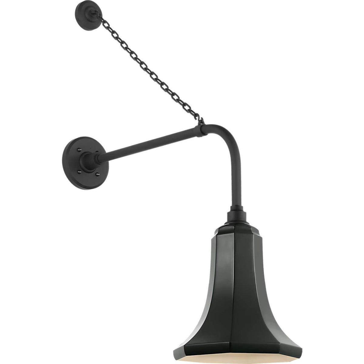 Thomas O'Brien Academy 20" Anchored Rex Barn Light in Matte Black with 9.25" Green Savannah Shade W9.25" x H33.75" x E24.5"