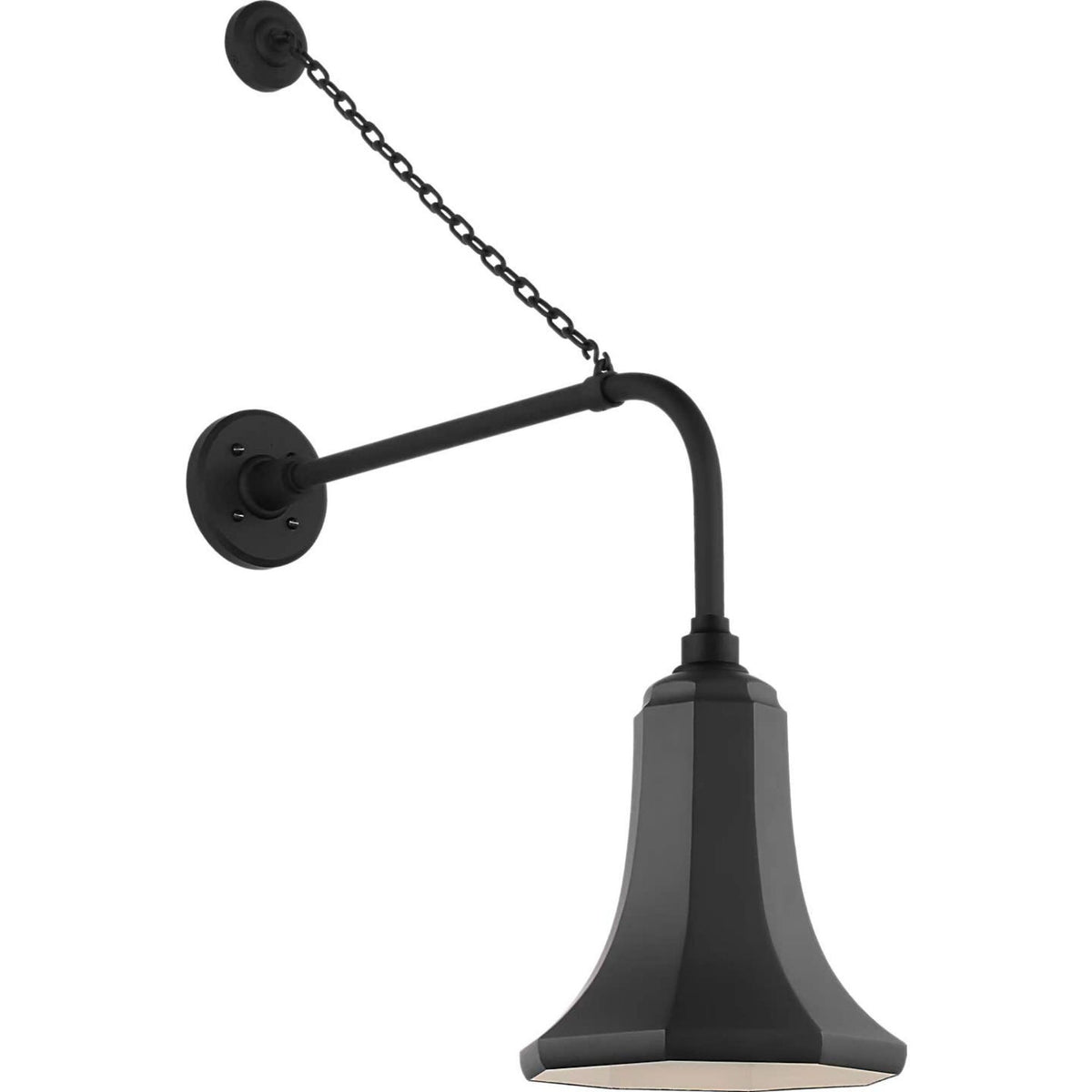 Thomas O'Brien Academy 20" Anchored Rex Barn Light in Matte Black with 9.25" Savannah Shade W9.25" x H33.75" x E24.5"