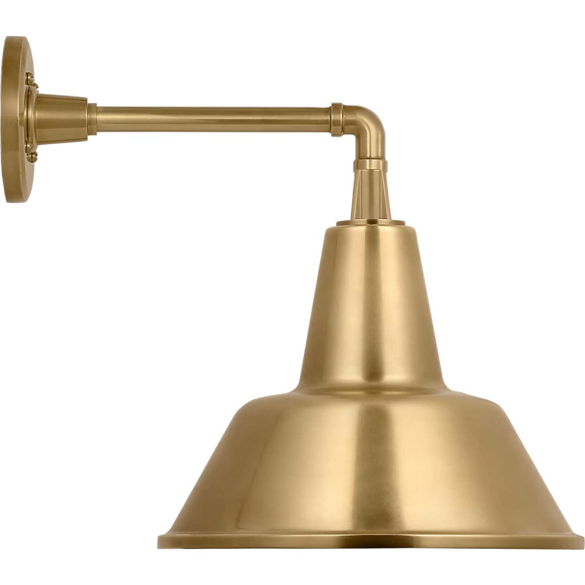 Thomas O'Brien Academy 11" Mack Barn Light in Hand-Rubbed Antique Brass with 12.5" Hand-Rubbed Antique Brass Bowers Shade W12.5" x H14.5" x E16.5"