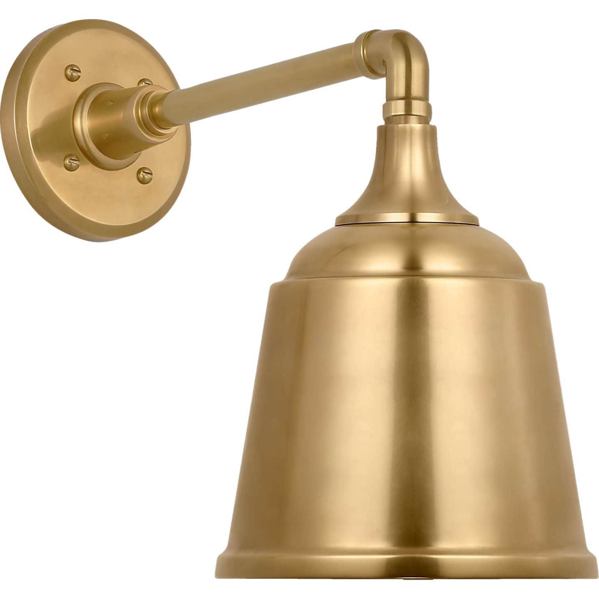 Thomas O'Brien Academy 11" Mack Barn Light in Hand-Rubbed Antique Brass with 8" Hand-Rubbed Antique Brass Rockhouse Shade W8" x H13.25" x E14.25"