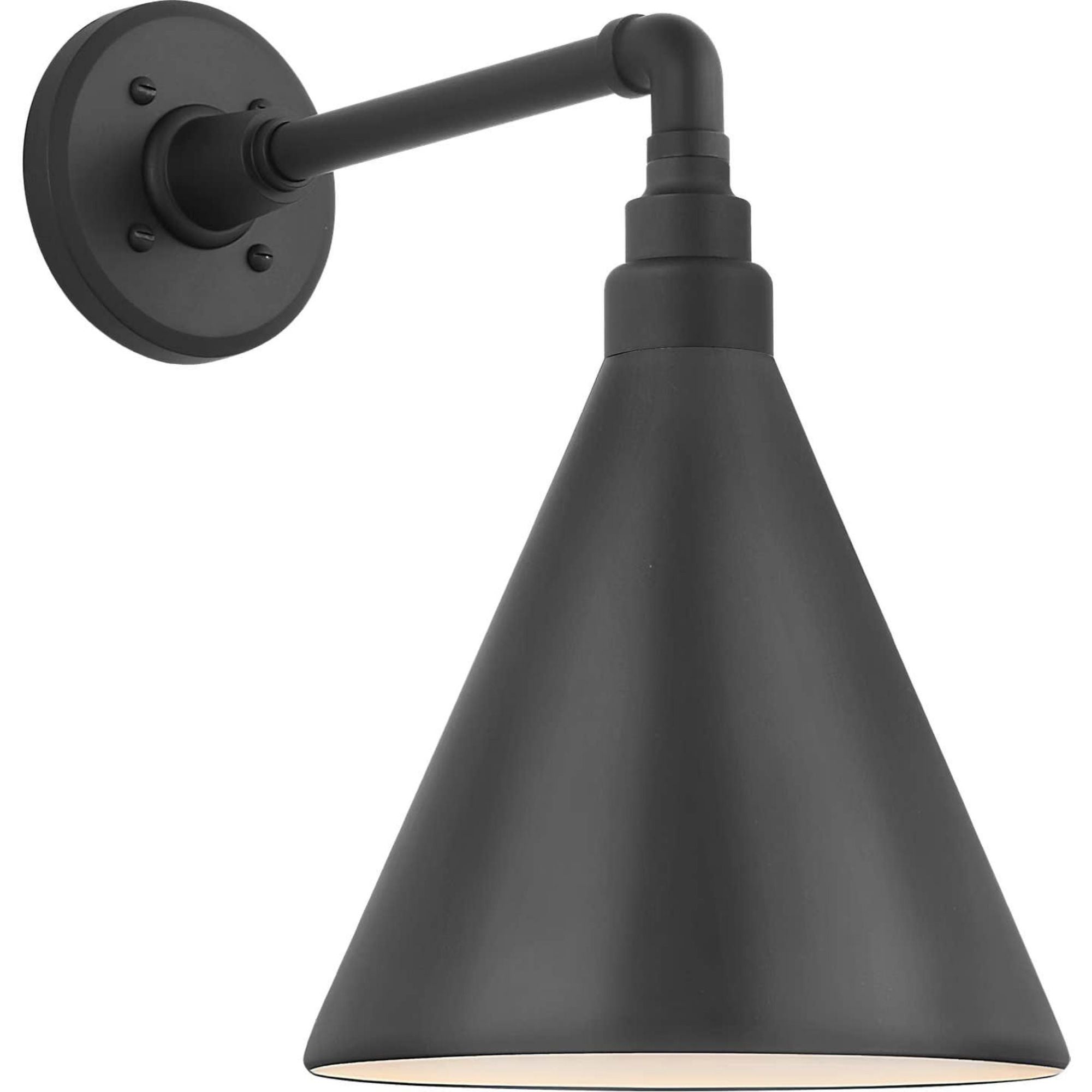 Thomas O'Brien Academy 11" Mack Barn Light in Matte Black with 9" Matte Black Conical Savannah Shade W9" x H14.75" x E14.75"