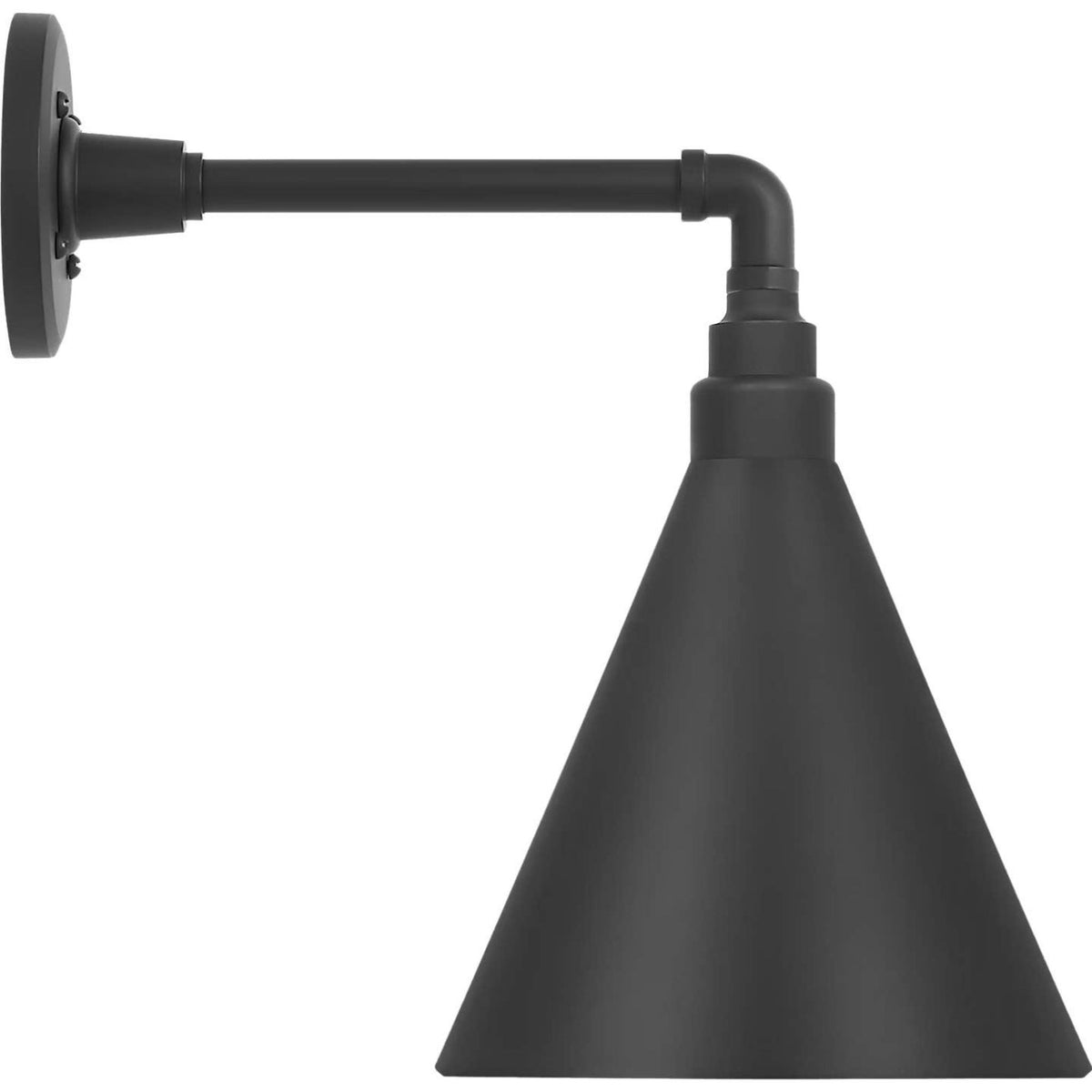 Thomas O'Brien Academy 11" Mack Barn Light in Matte Black with 9" Matte Black Conical Savannah Shade W9" x H14.75" x E14.75"