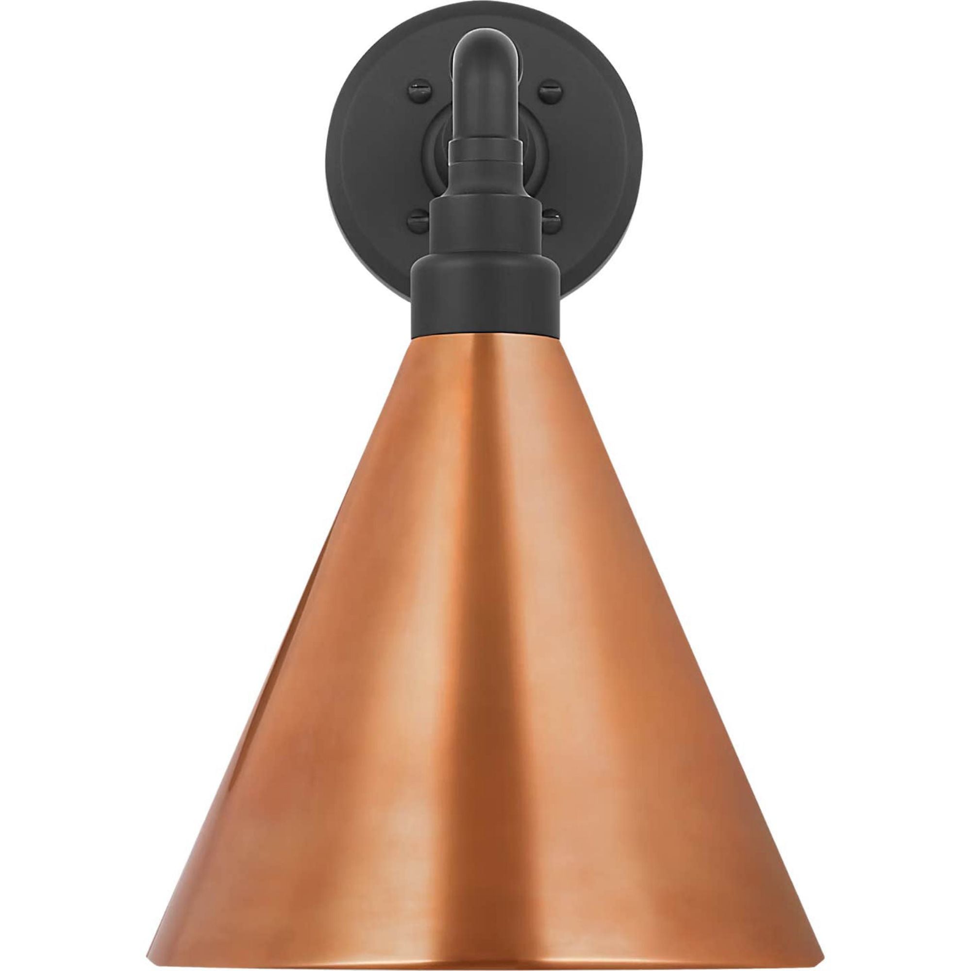 Thomas O'Brien Academy 11" Mack Barn Light in Matte Black with 9" Soft Copper Conical Savannah Shade W9" x H14.75" x E14.75"