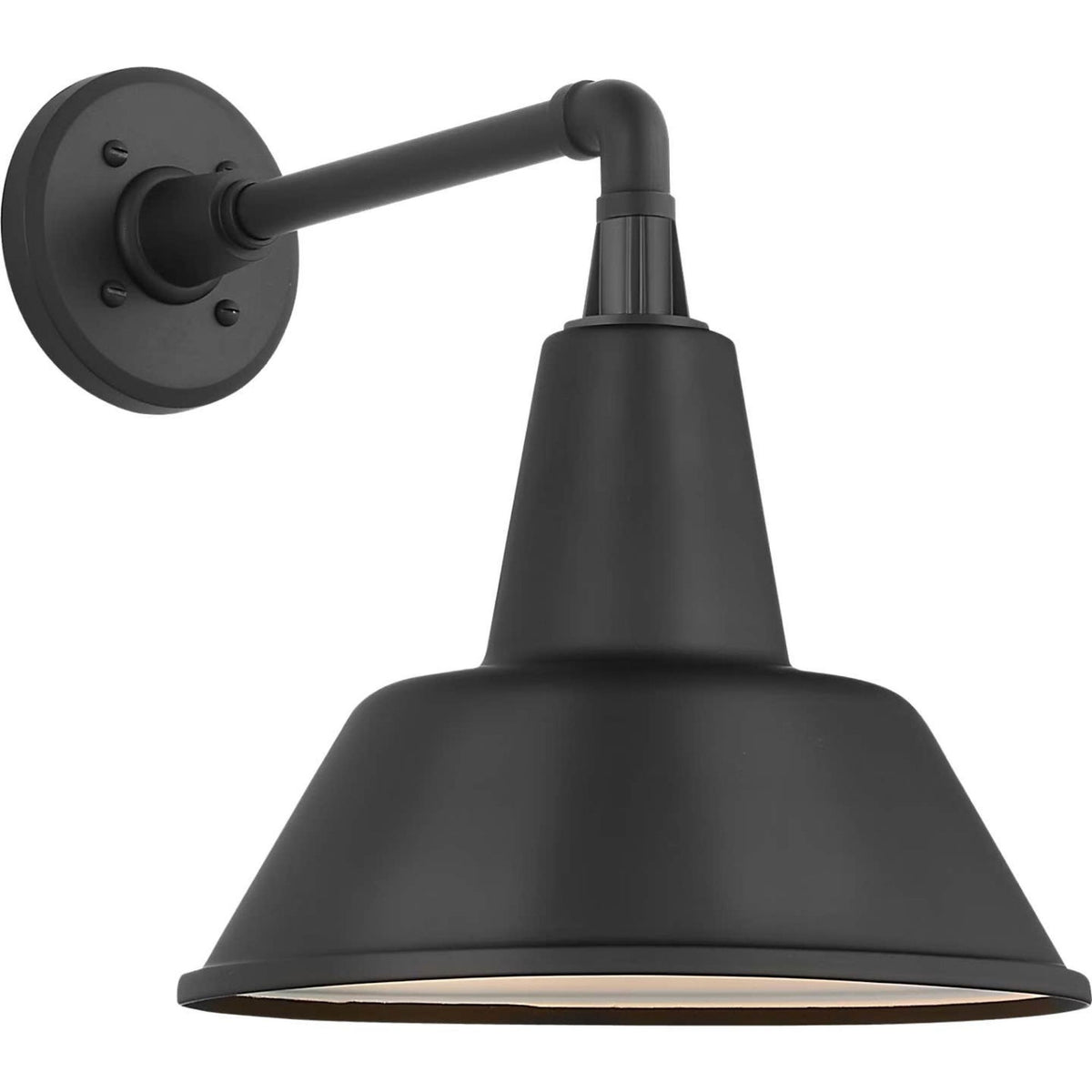 Thomas O'Brien Academy 11" Mack Barn Light in Matte Black with 12.5" Matte Black Bowers Shade W12.5" x H14.5" x E16.5"