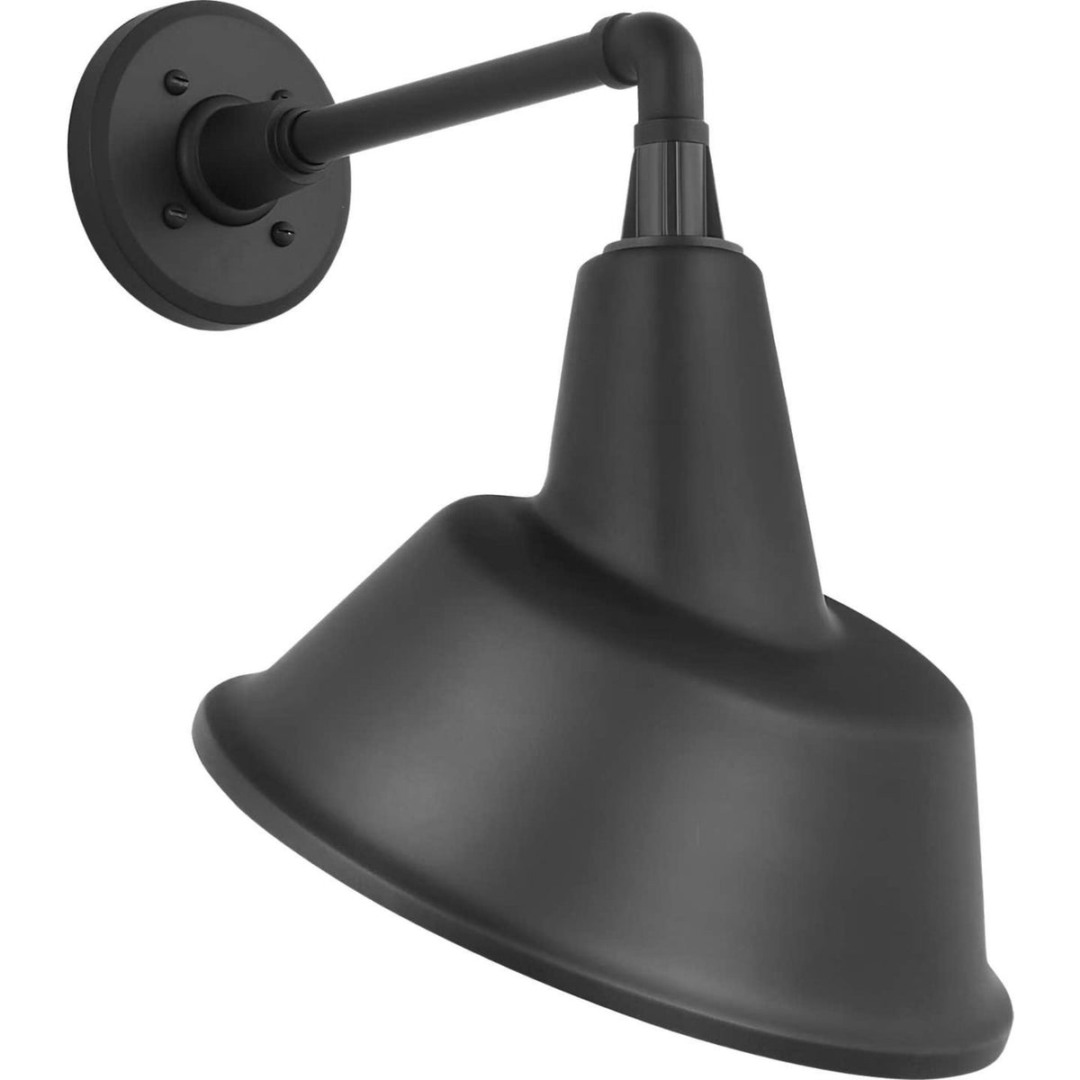 Thomas O'Brien Academy 11" Mack Barn Light in Matte Black with 12.5" Matte Black Tilted Bowers Shade W12.5" x H17.5" x E14"