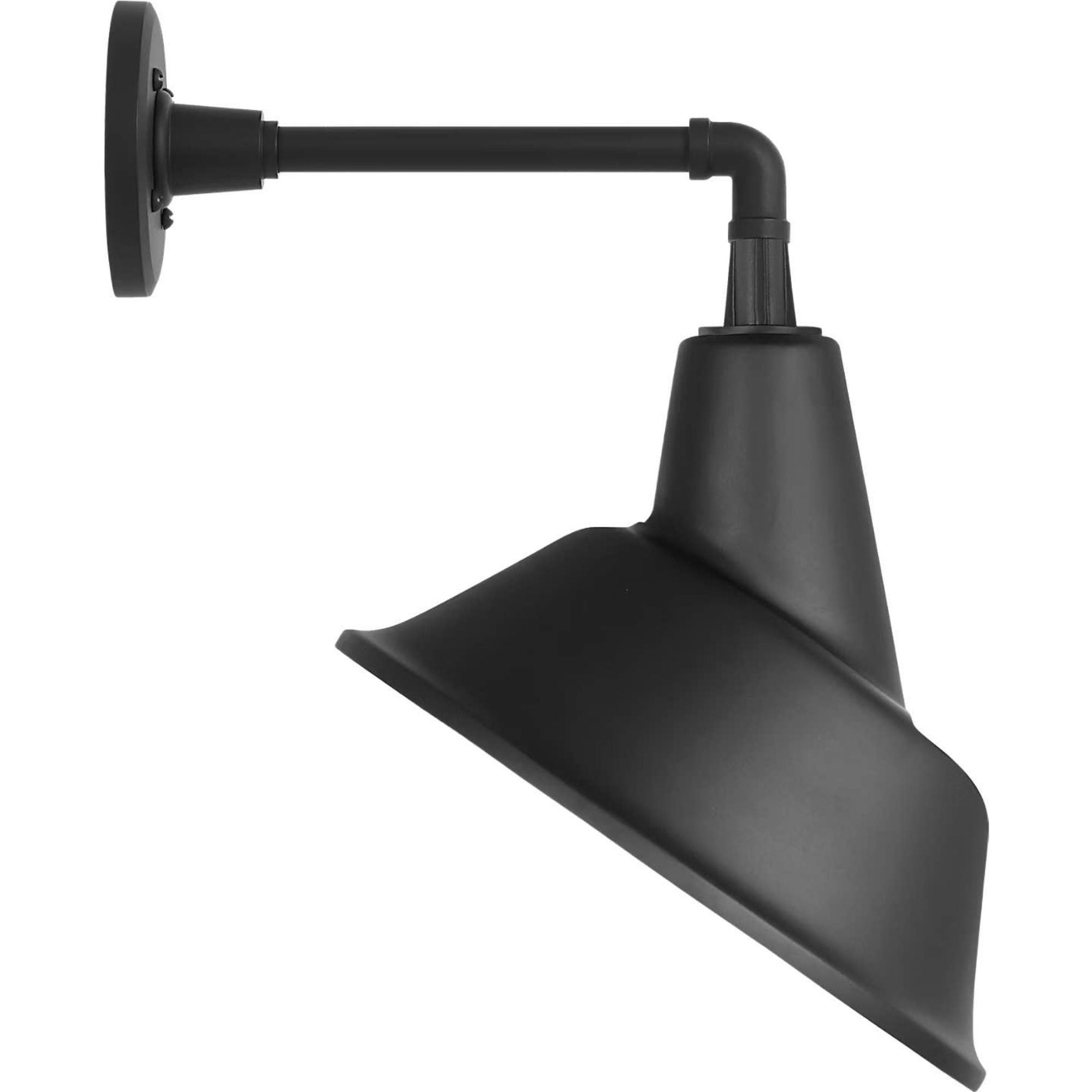 Thomas O'Brien Academy 11" Mack Barn Light in Matte Black with 12.5" Matte Black Tilted Bowers Shade W12.5" x H17.5" x E14"