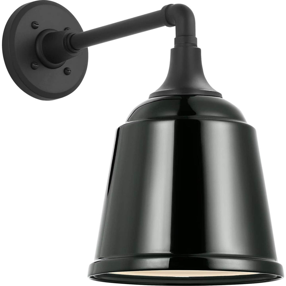 Thomas O'Brien Academy 11" Mack Barn Light in Matte Black with 8" Green Rockhouse Shade W8" x H13.25" x E14.25"