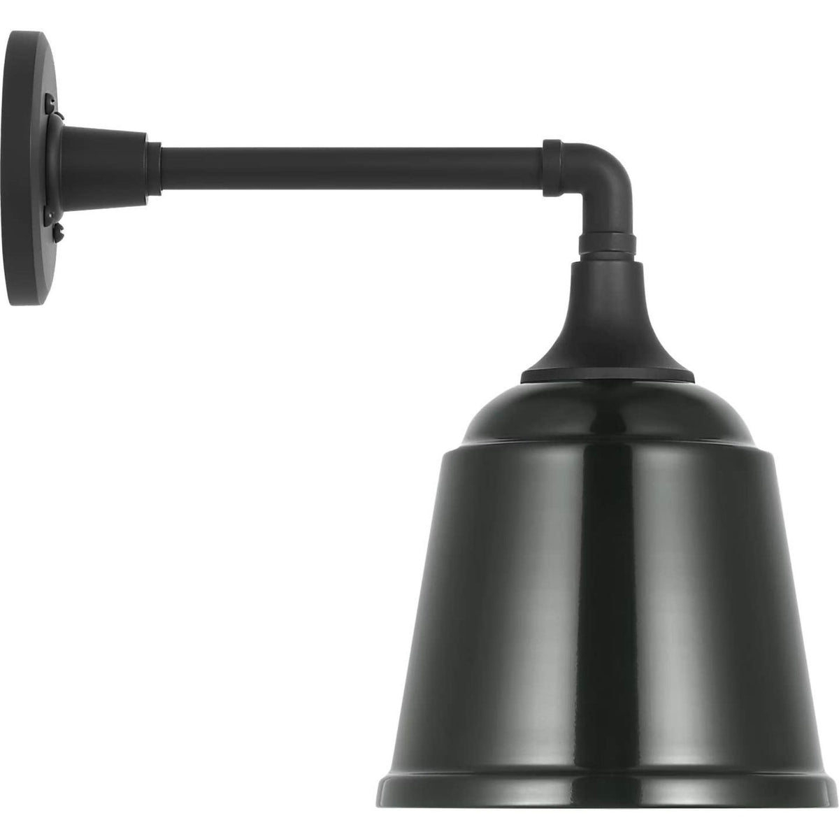 Thomas O'Brien Academy 11" Mack Barn Light in Matte Black with 8" Green Rockhouse Shade W8" x H13.25" x E14.25"