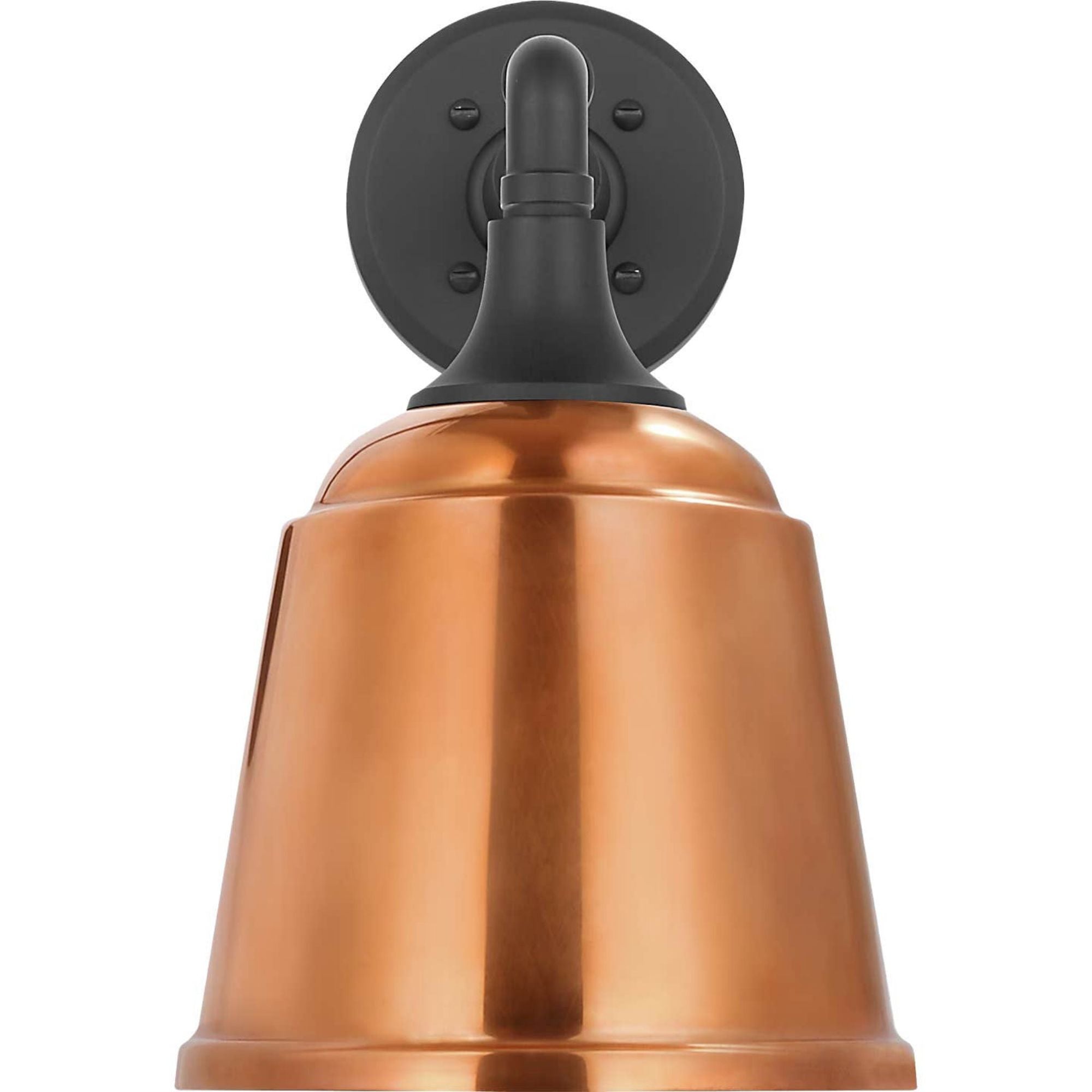 Thomas O'Brien Academy 11" Mack Barn Light in Matte Black with 8" Soft Copper Rockhouse Shade W8" x H13.25" x E14.25"
