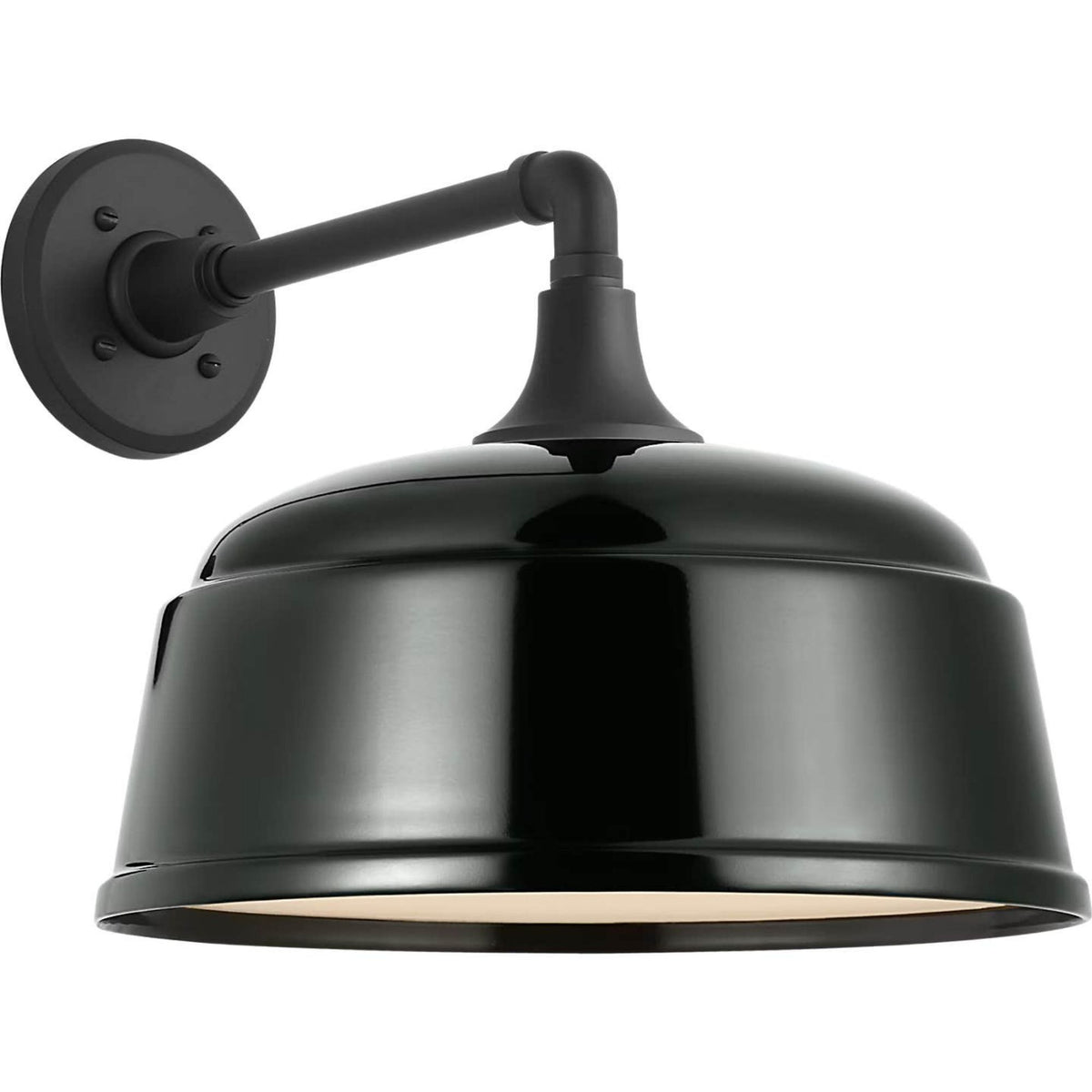 Thomas O'Brien Academy 11" Mack Barn Light in Matte Black with 12.5" Green Rockhouse Shade W12.5" x H12" x E16.5"
