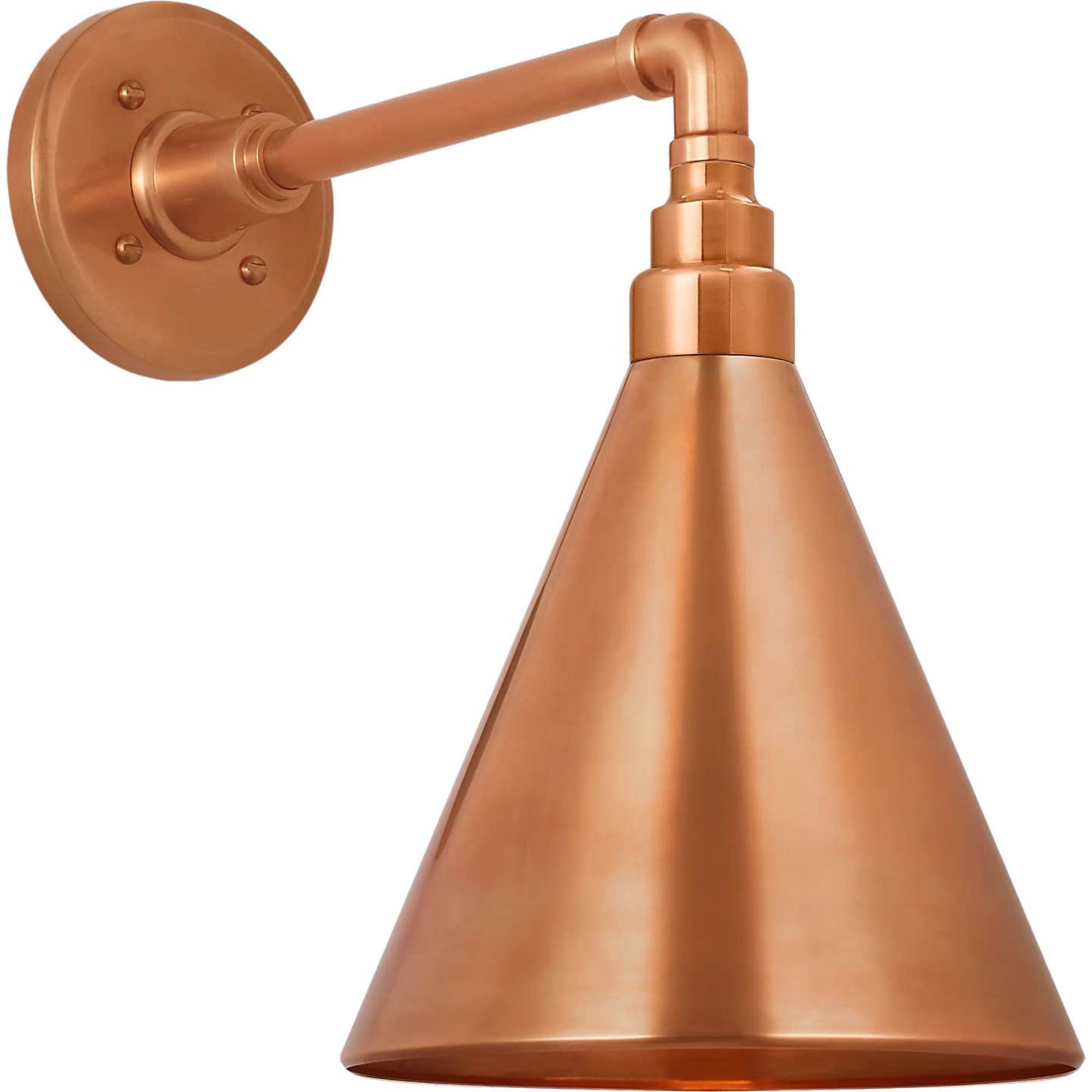 Thomas O'Brien Academy 11" Mack Barn Light in Soft Copper with 9" Soft Copper Conical Savannah Shade W9" x H14.75" x E14.75"