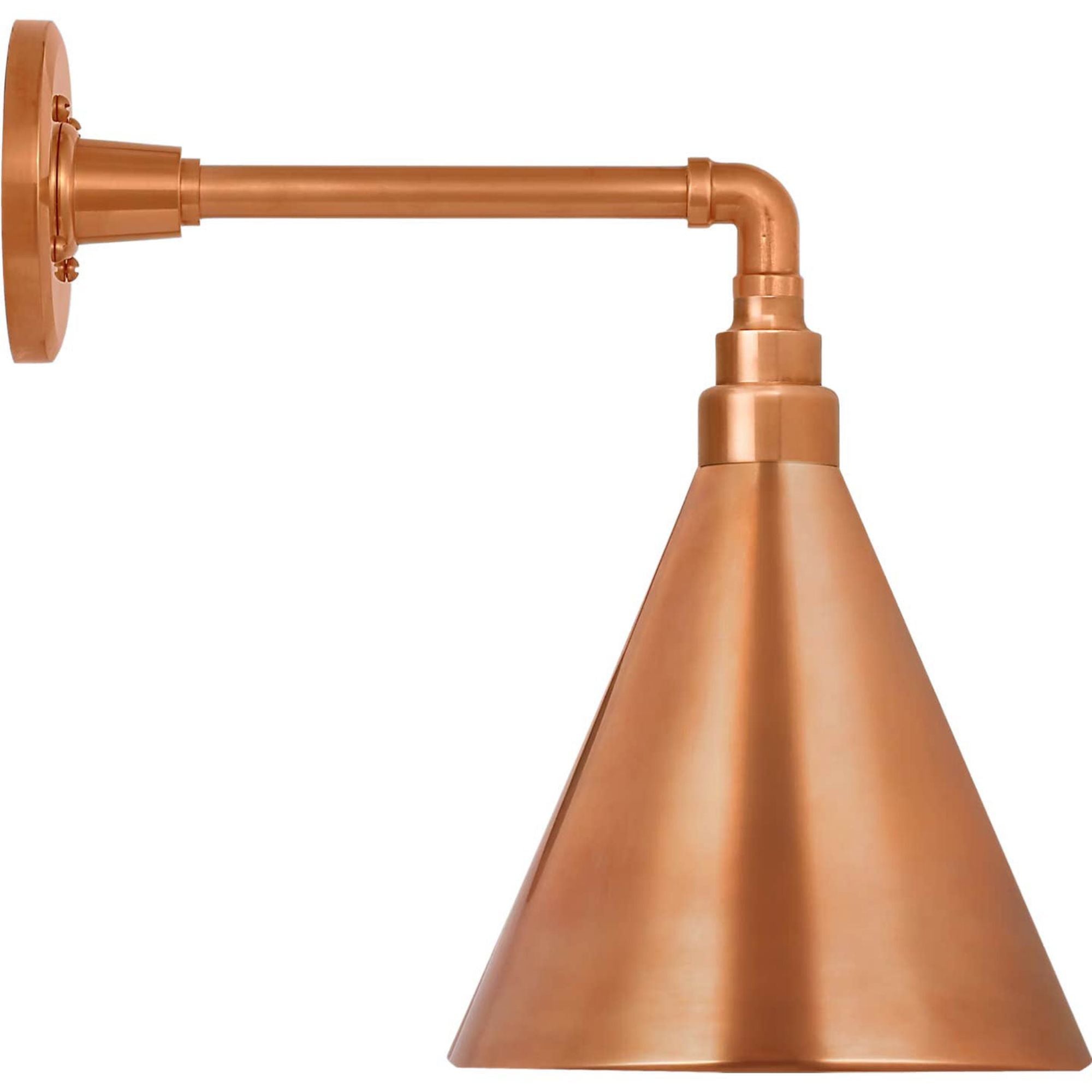 Thomas O'Brien Academy 11" Mack Barn Light in Soft Copper with 9" Soft Copper Conical Savannah Shade W9" x H14.75" x E14.75"
