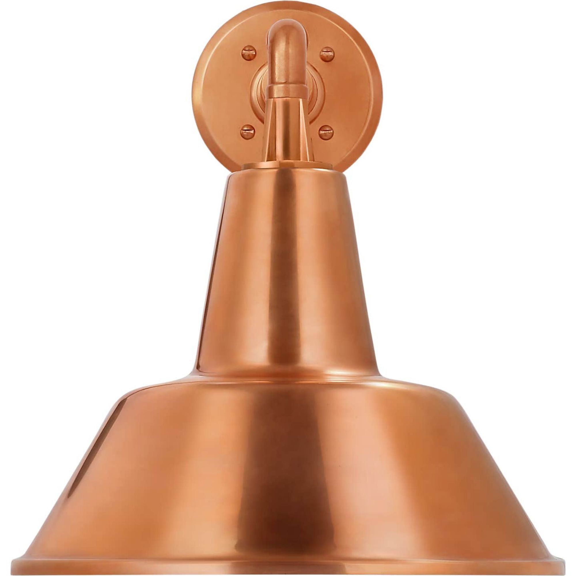 Thomas O'Brien Academy 11" Mack Barn Light in Soft Copper with 12.5" Soft Copper Bowers Shade W12.5" x H14.5" x E16.5"