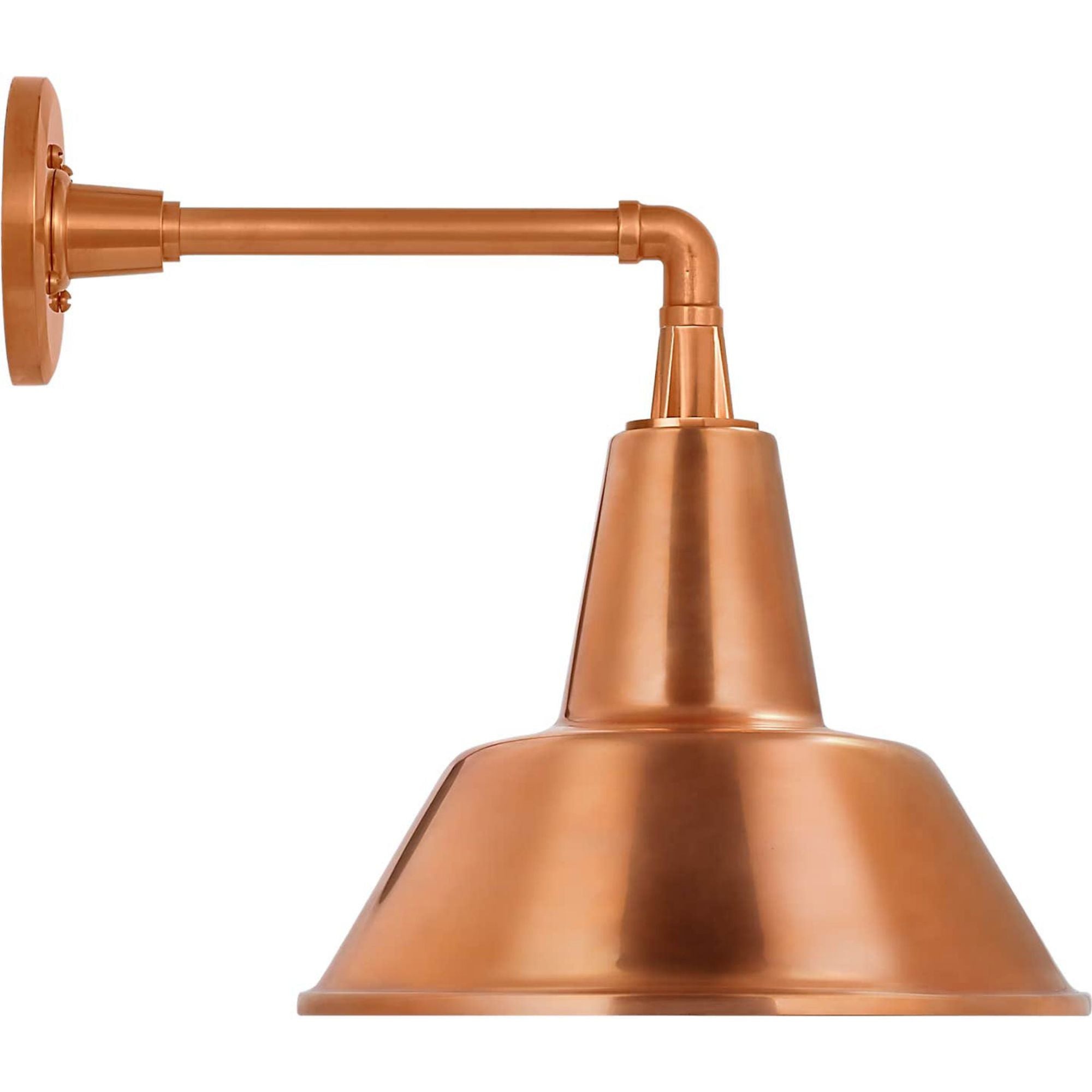 Thomas O'Brien Academy 11" Mack Barn Light in Soft Copper with 12.5" Soft Copper Bowers Shade W12.5" x H14.5" x E16.5"