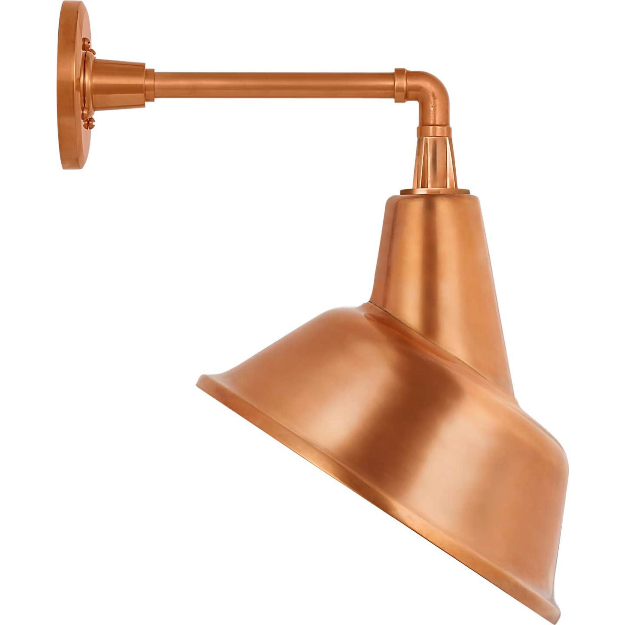 Thomas O'Brien Academy 11" Mack Barn Light in Soft Copper with 12.5" Soft Copper Tilted Bowers Shade W12.5" x H17.5" x E14"