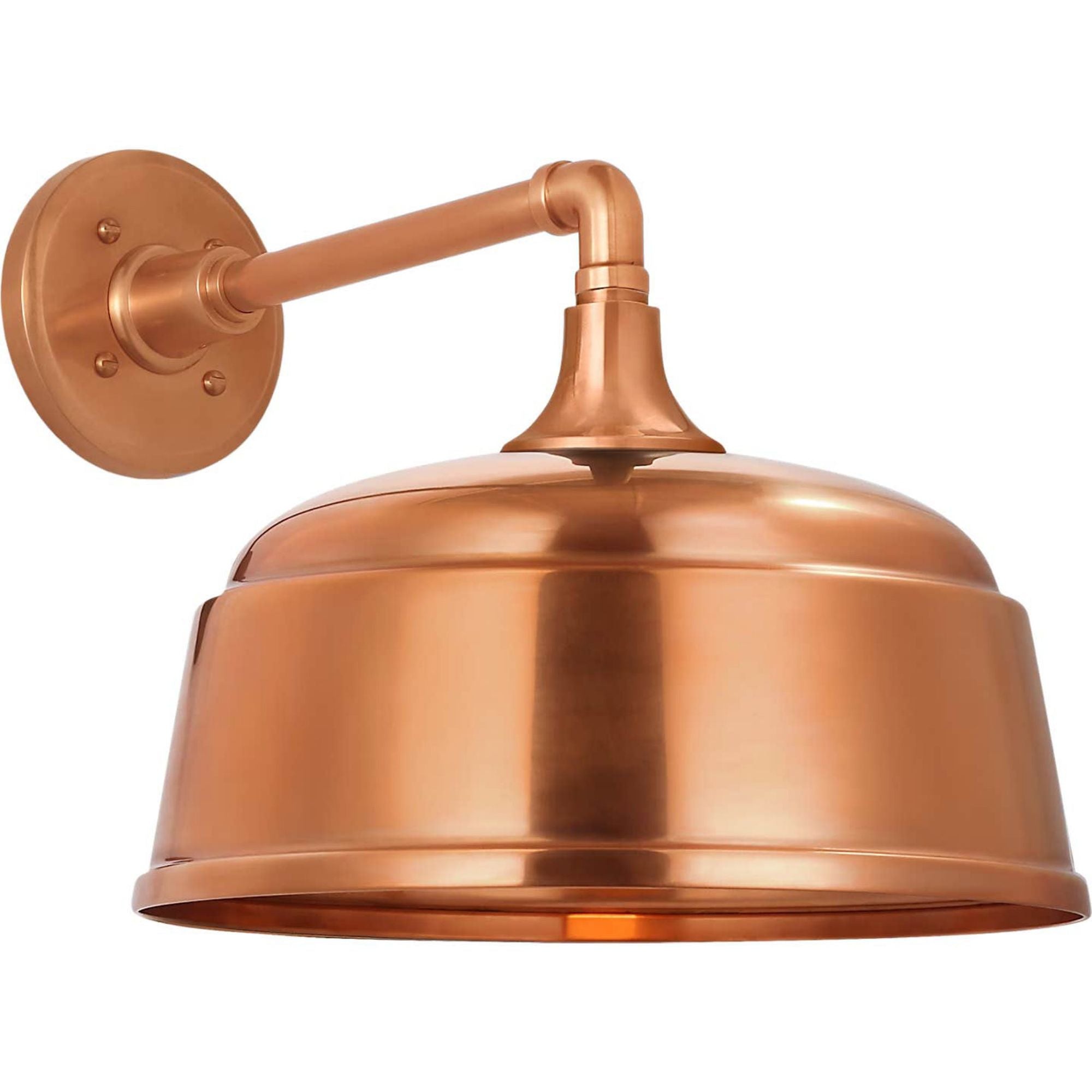 Thomas O'Brien Academy 11" Mack Barn Light in Soft Copper with 12.5" Soft Copper Rockhouse Shade W12.5" x H12" x E16.5"