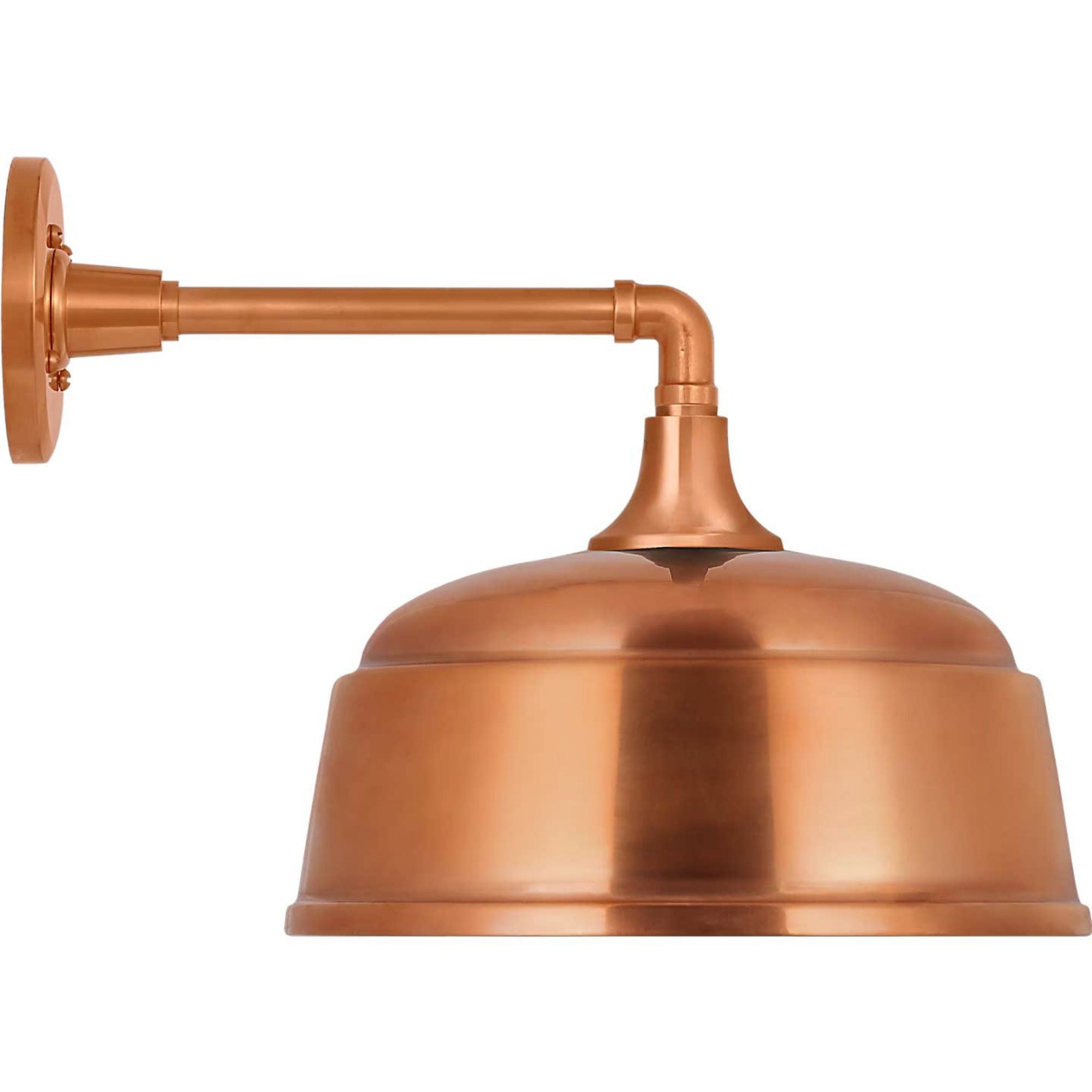 Thomas O'Brien Academy 11" Mack Barn Light in Soft Copper with 12.5" Soft Copper Rockhouse Shade W12.5" x H12" x E16.5"