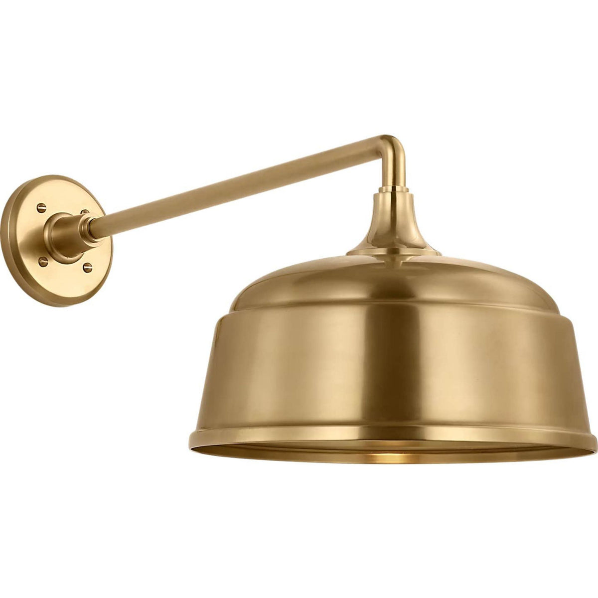Thomas O'Brien Academy 17.5" Mack Barn Light in Hand-Rubbed Antique Brass with 12.5" Rockhouse Shade W12.5" x H12" x E23.5"