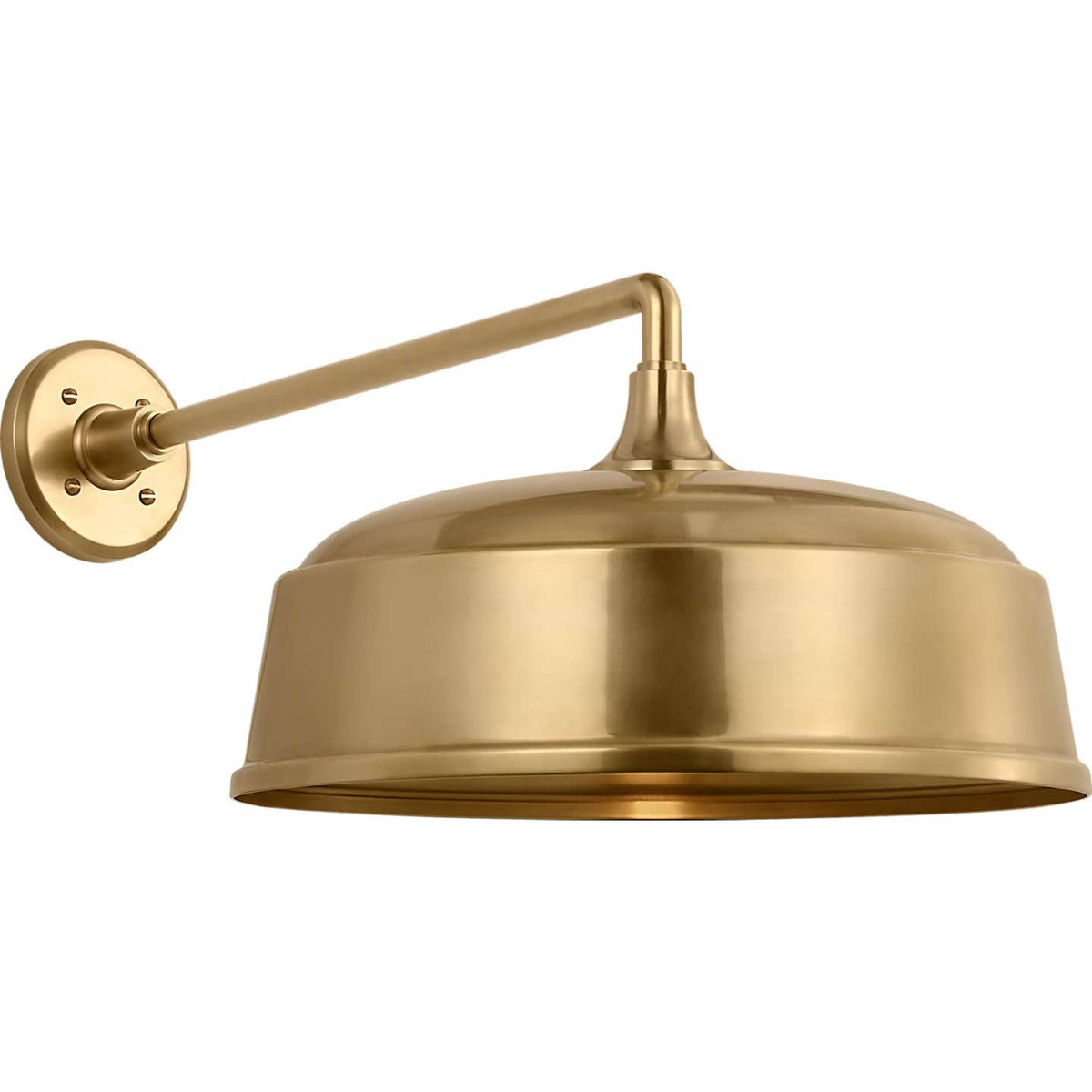 Thomas O'Brien Academy 17.5" Mack Barn Light in Hand-Rubbed Antique Brass with 16" Rockhouse Shade W16" x H12" x E25.25"