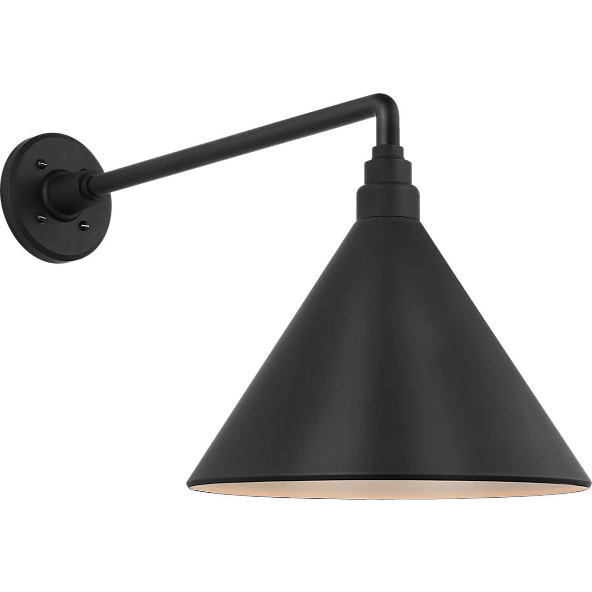 Thomas O'Brien Academy 17.5" Mack Barn Light in Matte Black with 12.5" Conical Savannah Shade W12.5" x H14.5" x E23.5"