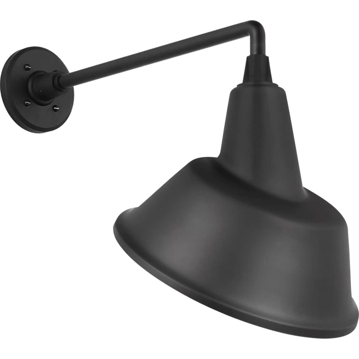 Thomas O'Brien Academy 17.5" Mack Barn Light in Matte Black with 12.5" Tilted Bowers Shade W12.5" x H17.5" x E21"