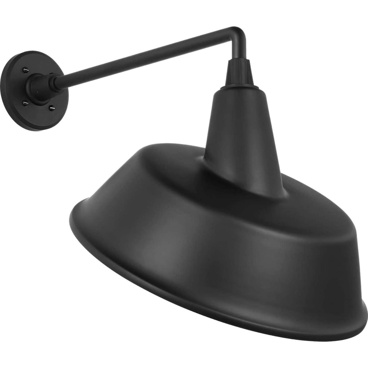 Thomas O'Brien Academy 17.5" Mack Barn Light in Matte Black with 16" Tilted Bowers Shade W16" x H18.5" x E22.25"