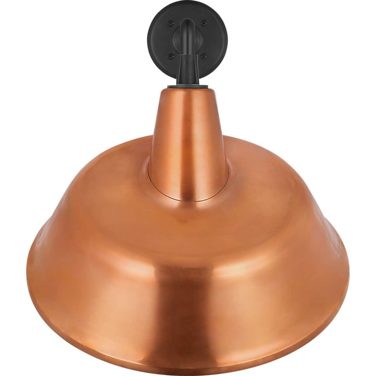 Thomas O'Brien Academy 17.5" Mack Barn Light in Matte Black with 16" Soft Copper Tilted Bowers Shade W16" x H18.5" x E22.25"