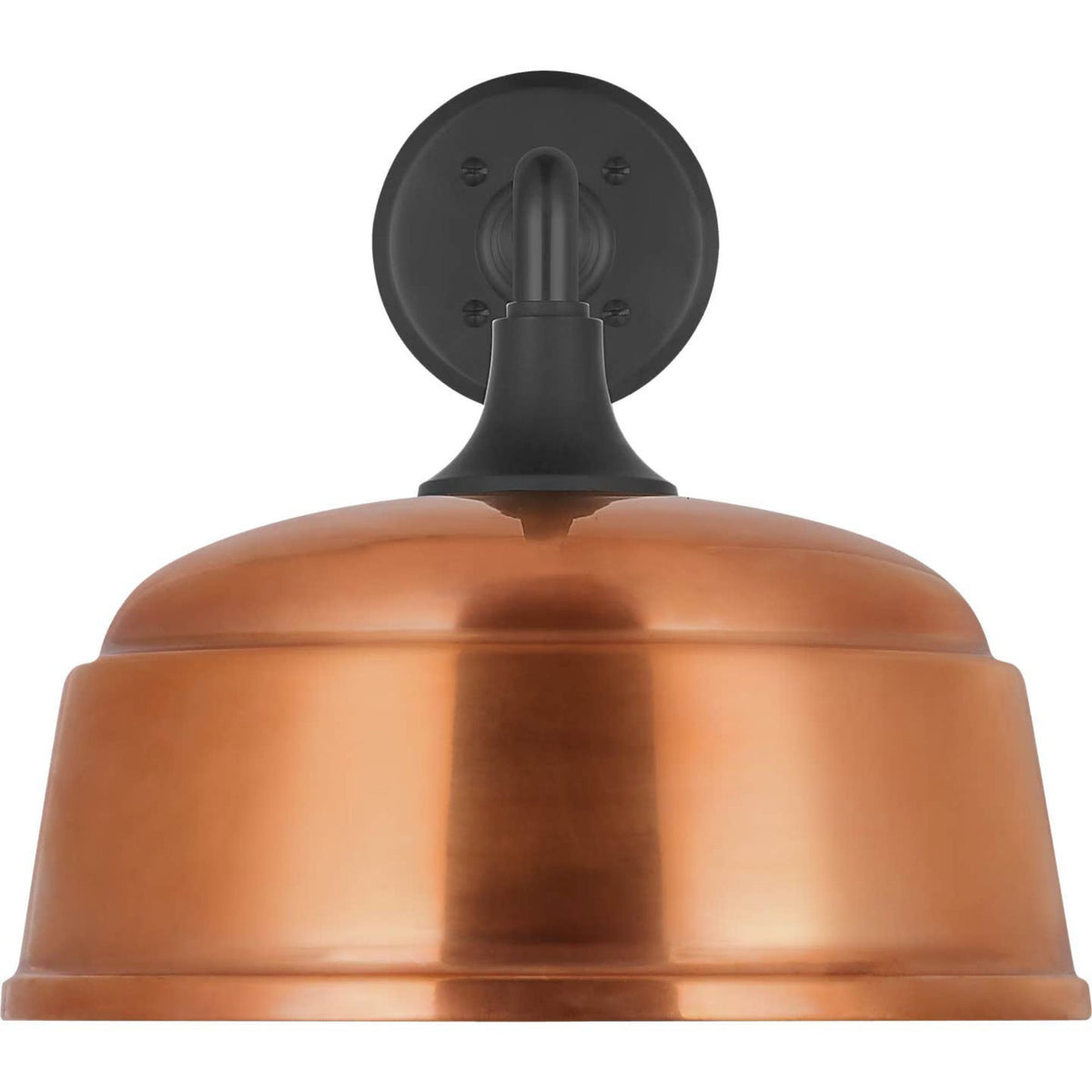 Thomas O'Brien Academy 17.5" Mack Barn Light in Matte Black with 12.5" Soft Copper Rockhouse Shade W12.5" x H12" x E23.5"