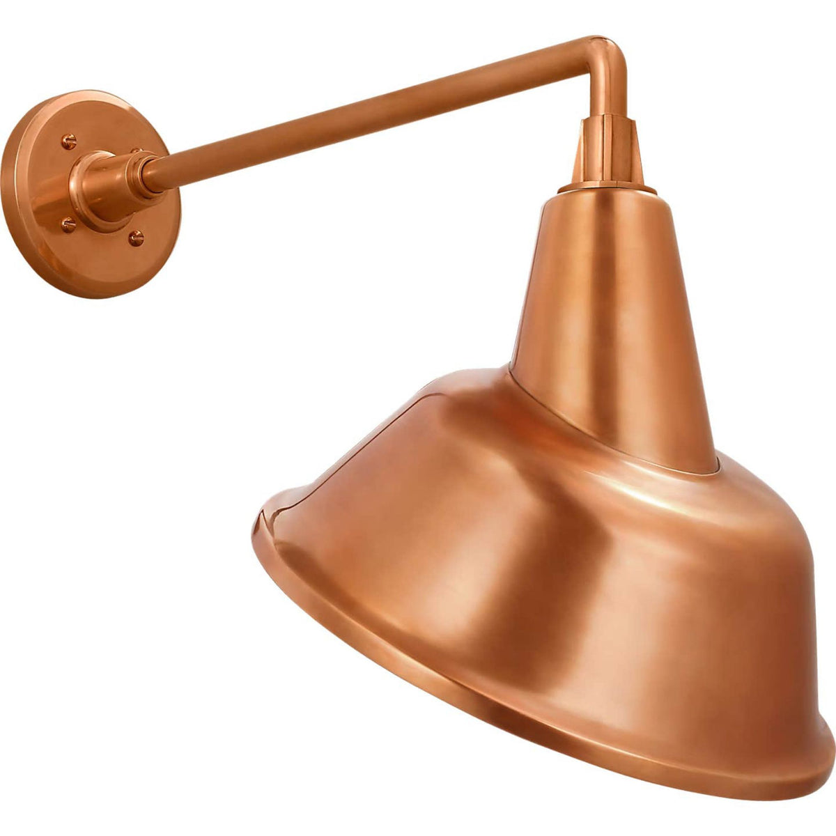 Thomas O'Brien Academy 17.5" Mack Barn Light in Soft Copper with 12.5" Tilted Bowers Shade W12.5" x H17.5" x E21"