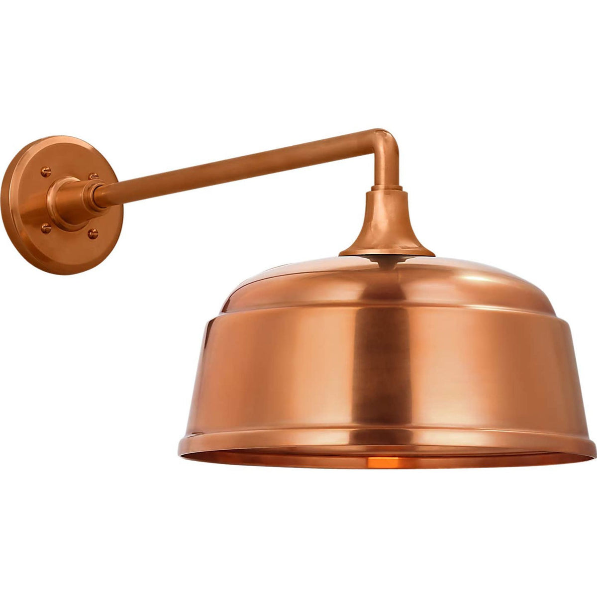 Thomas O'Brien Academy 17.5" Mack Barn Light in Soft Copper with 12.5" Rockhouse Shade W12.5" x H12" x E23.5"