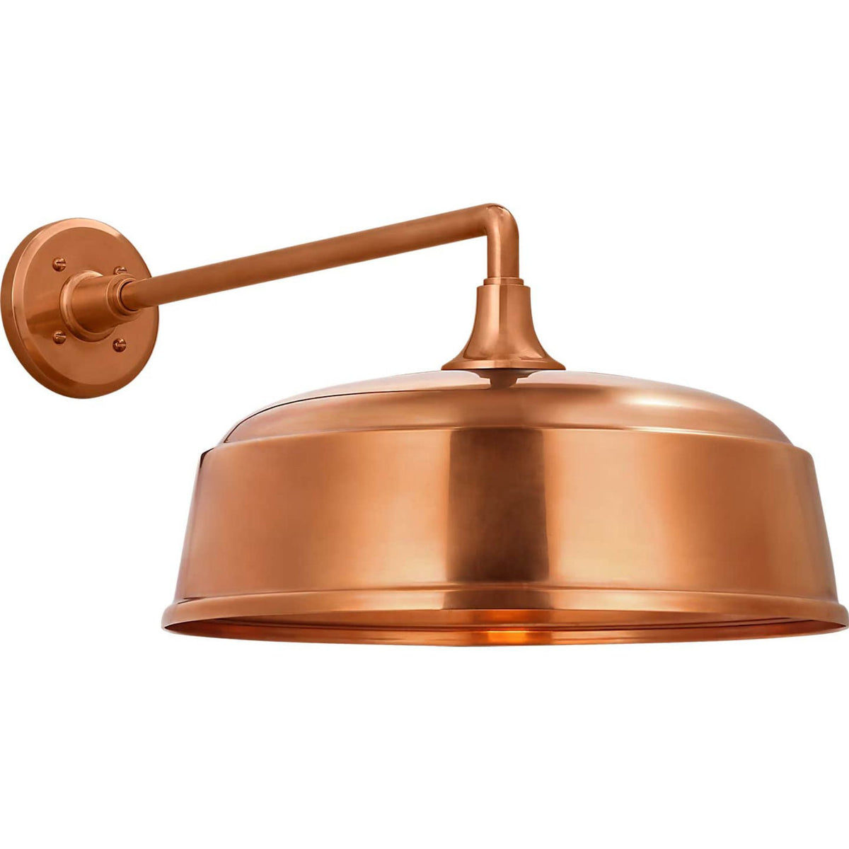 Thomas O'Brien Academy 17.5" Mack Barn Light in Soft Copper with 16" Rockhouse Shade W16" x H12" x E25.25"