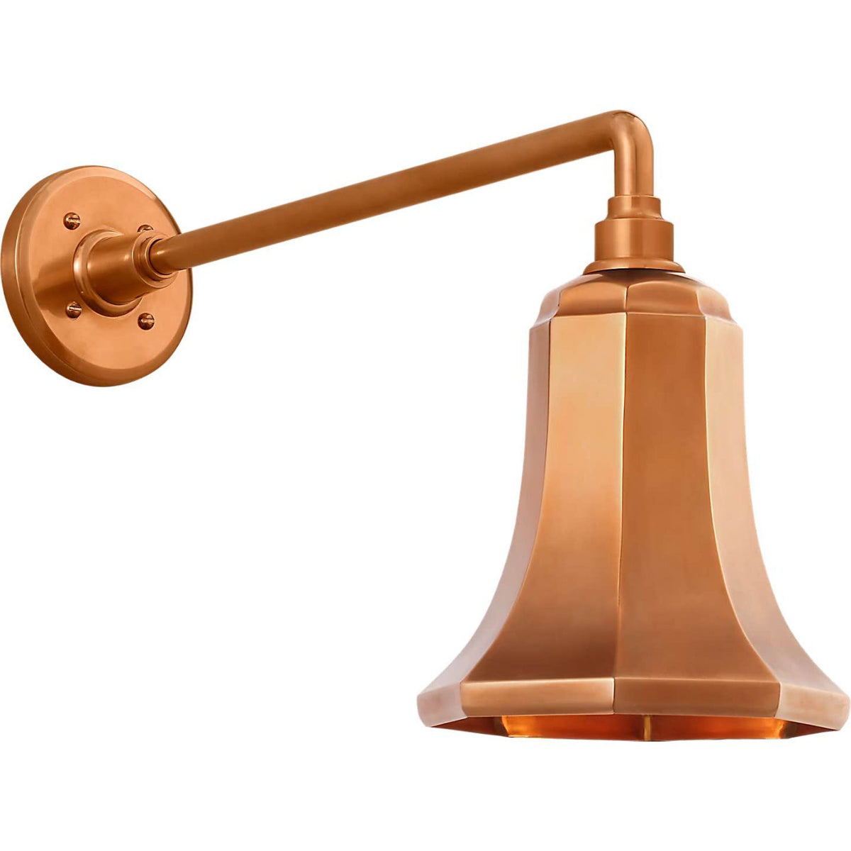 Thomas O'Brien Academy 17.5" Mack Barn Light in Soft Copper with 7.5" Savannah Shade W7.5" x H13.75" x E21"