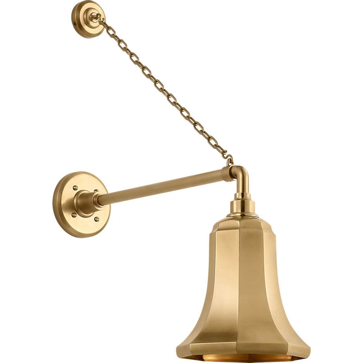 Thomas O'Brien Academy 17.5" Anchored Mack Barn Light in Hand-Rubbed Antique Brass with 7.5" Savannah Shade W7.5" x H26.75" x E21"