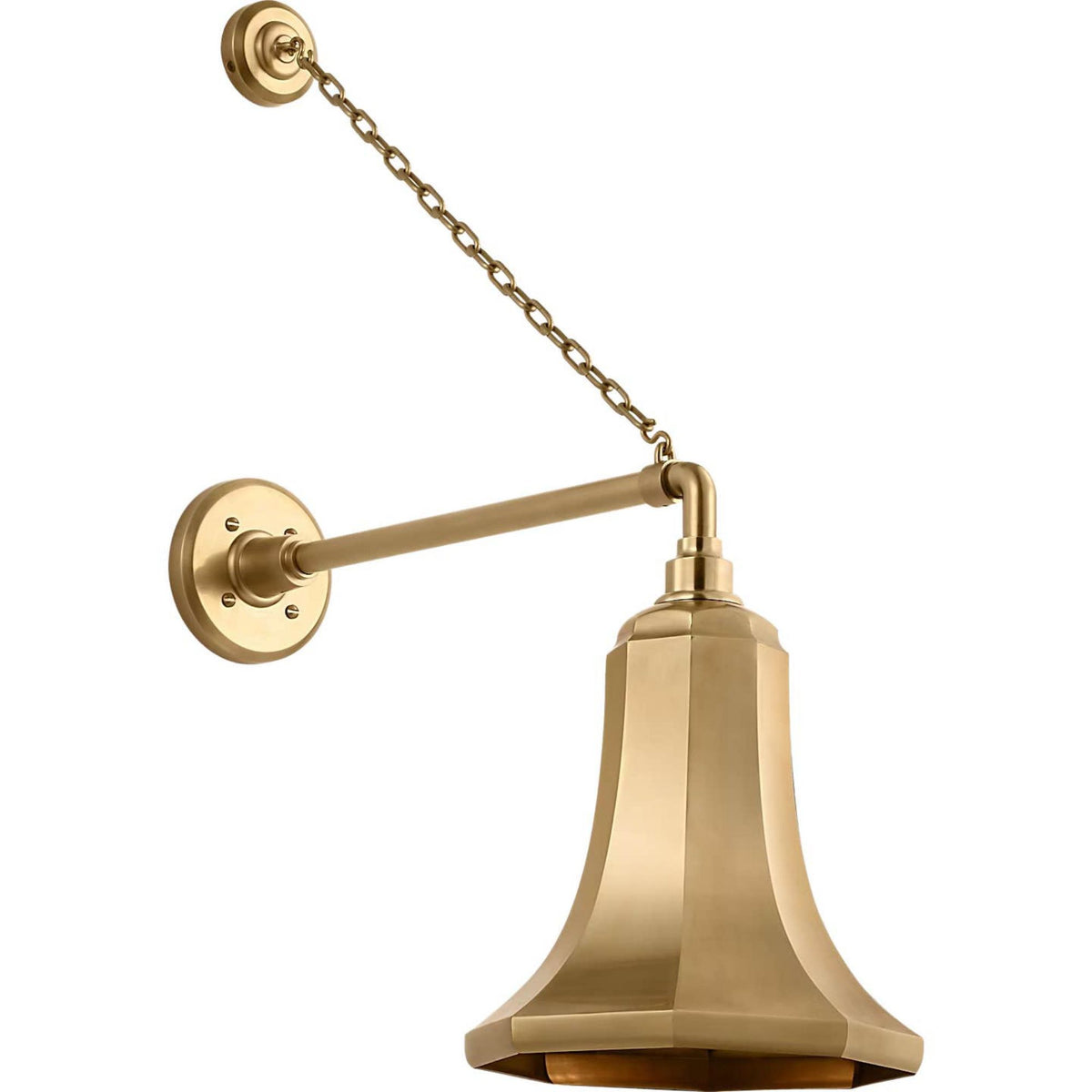 Thomas O'Brien Academy 17.5" Anchored Mack Barn Light in Hand-Rubbed Antique Brass with 9.25" Savannah Shade W9.25" x H28.5" x E22"