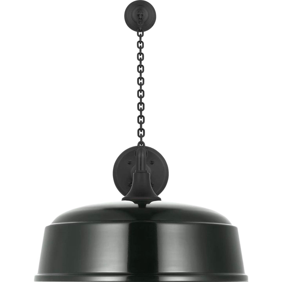 Thomas O'Brien Academy 17.5" Anchored Mack Barn Light in Matte Black with 16" Green Rockhouse Shade W16" x H25" x E25.25"