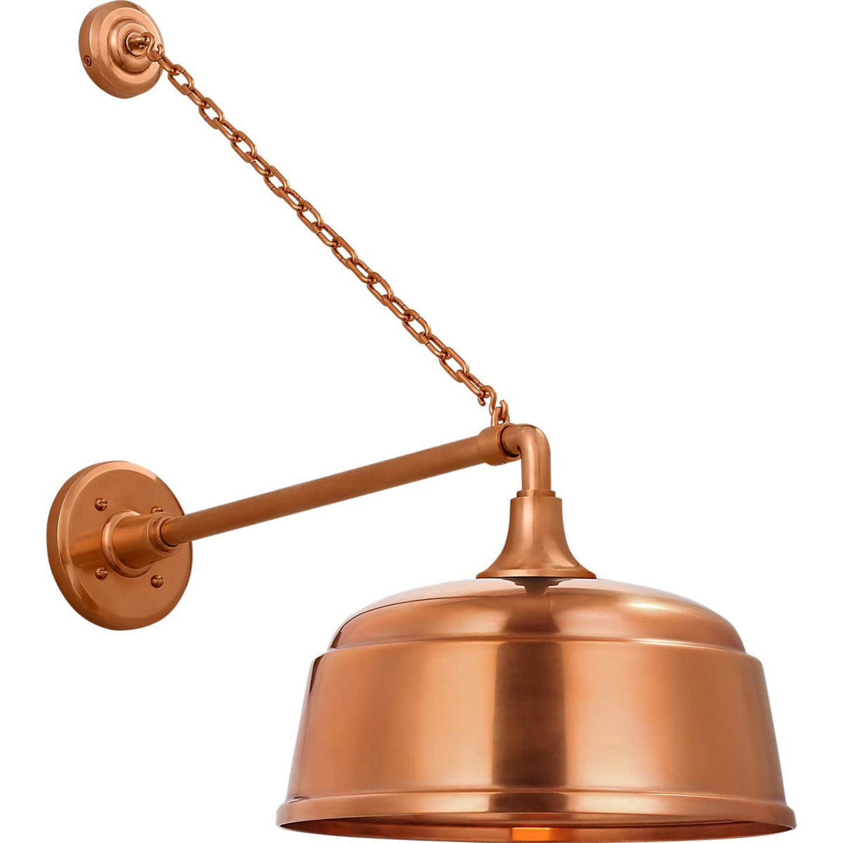 Thomas O'Brien Academy 17.5" Anchored Mack Barn Light in Soft Copper with 12.5" Rockhouse Shade W12.5" x H25" x E23.5"